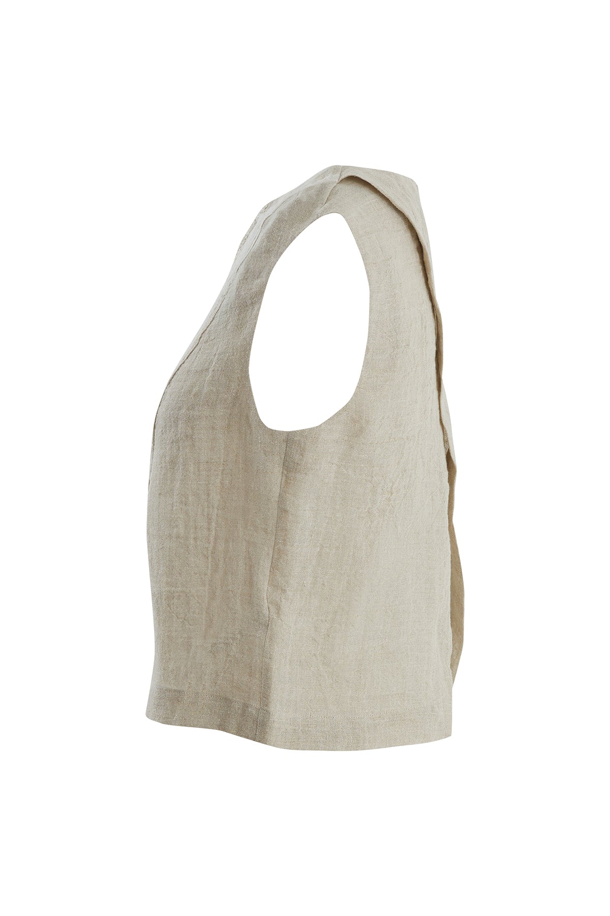 Beige Asymmetric Button Blouse
