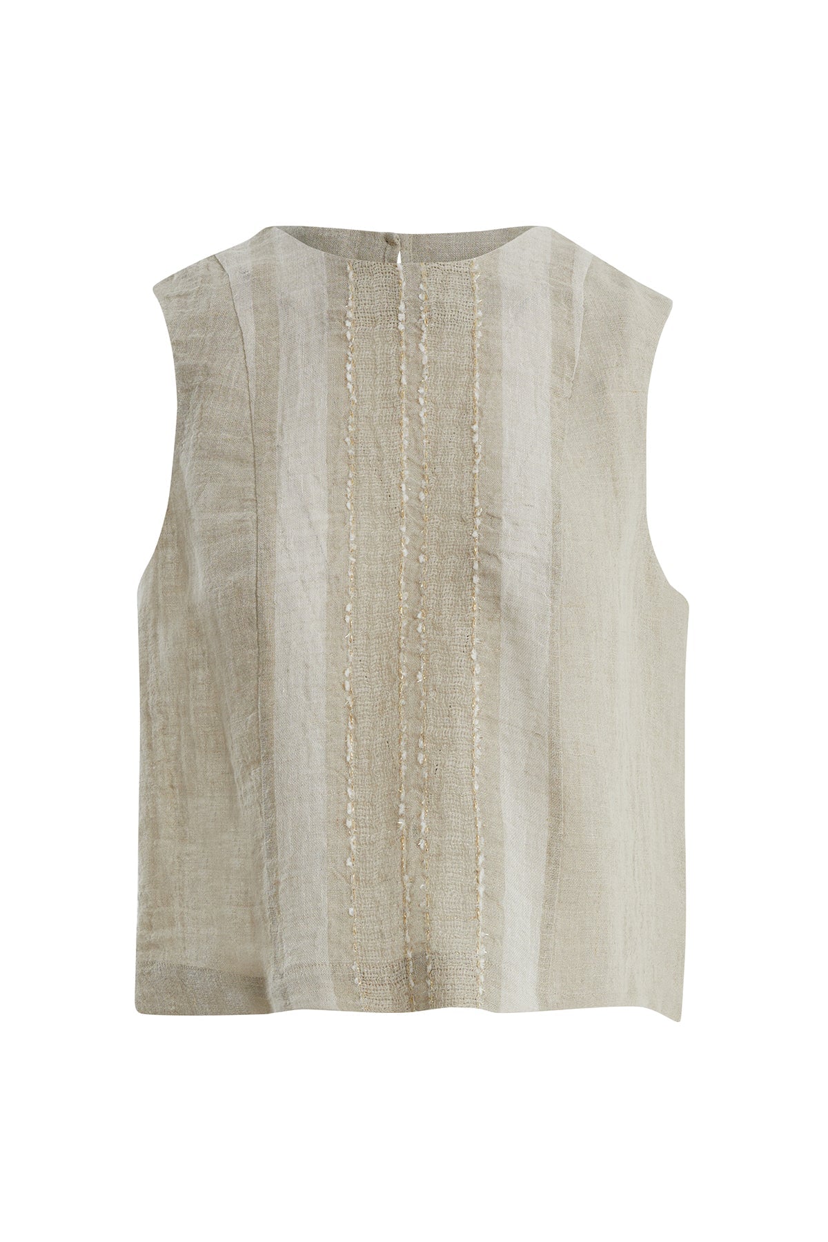 Beige Asymmetric Button Blouse
