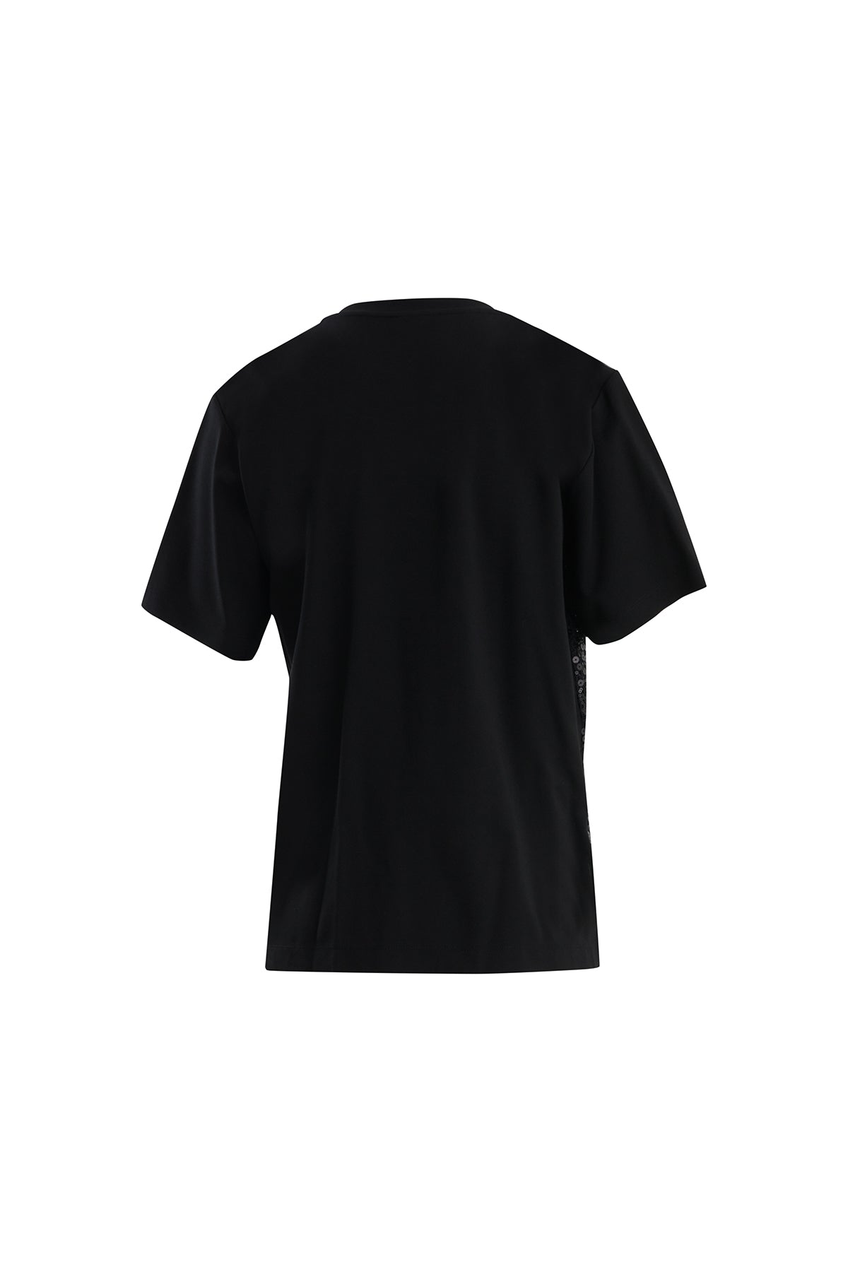 Black Floral Embellished Sequin T-Shirt