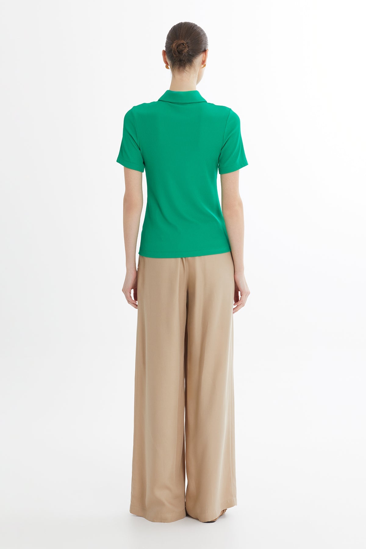 Green Snap-Closure Blouse