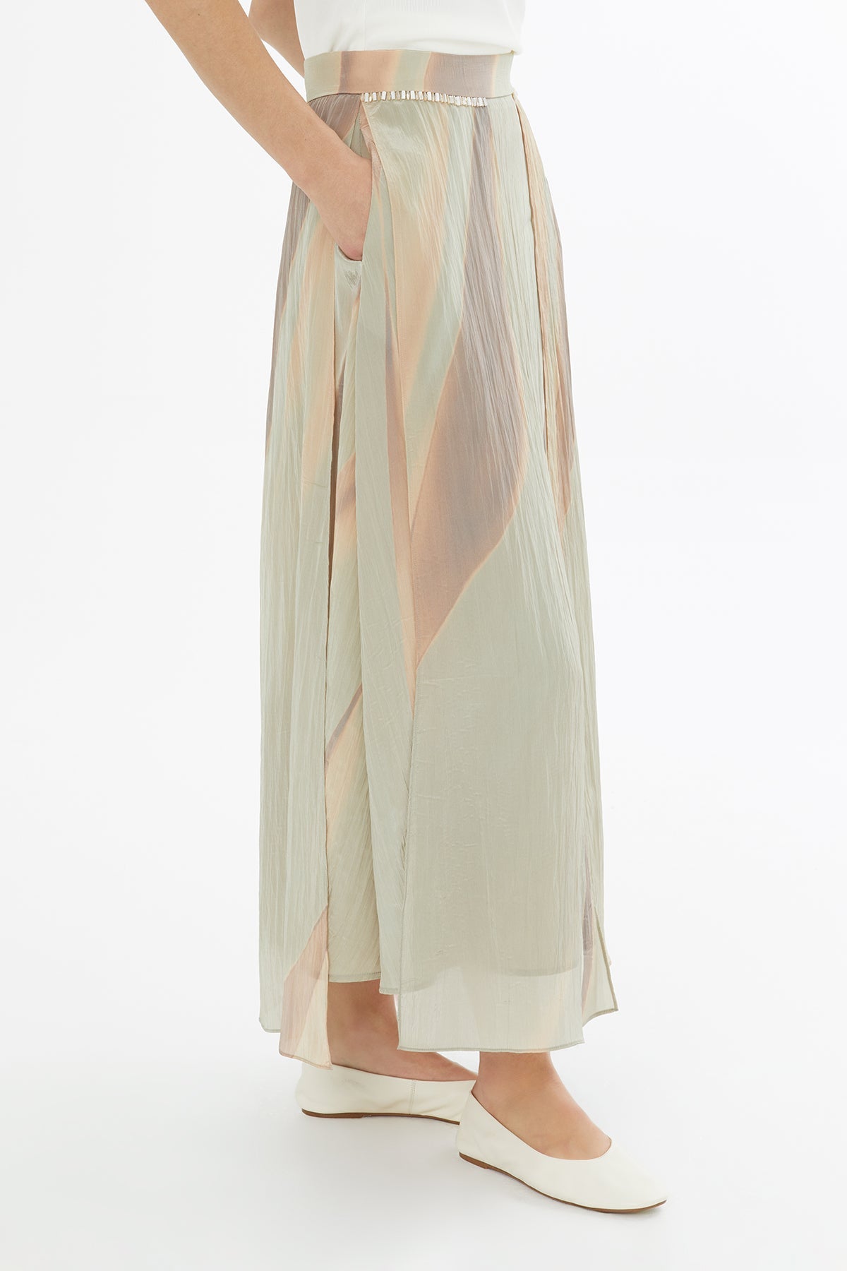 Embroidered Panelled Skirt