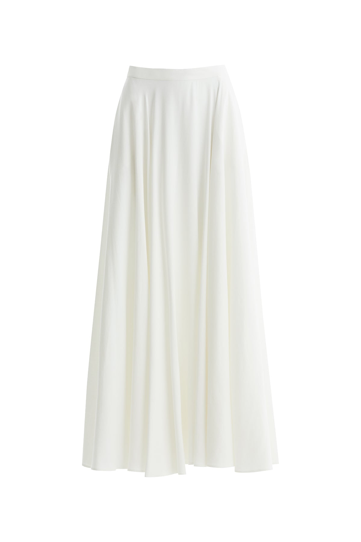 Ecru Pleated Long Skirt