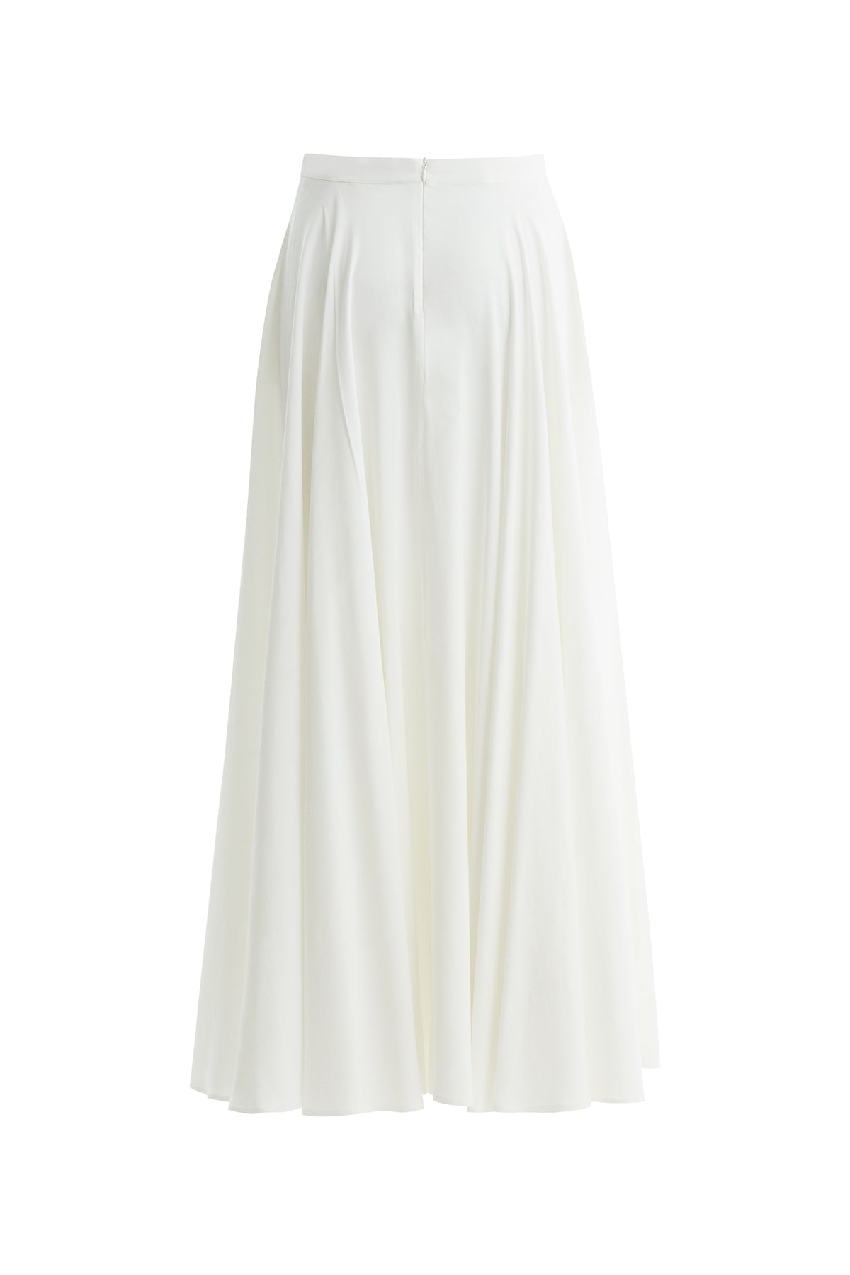 Ecru Pleated Long Skirt