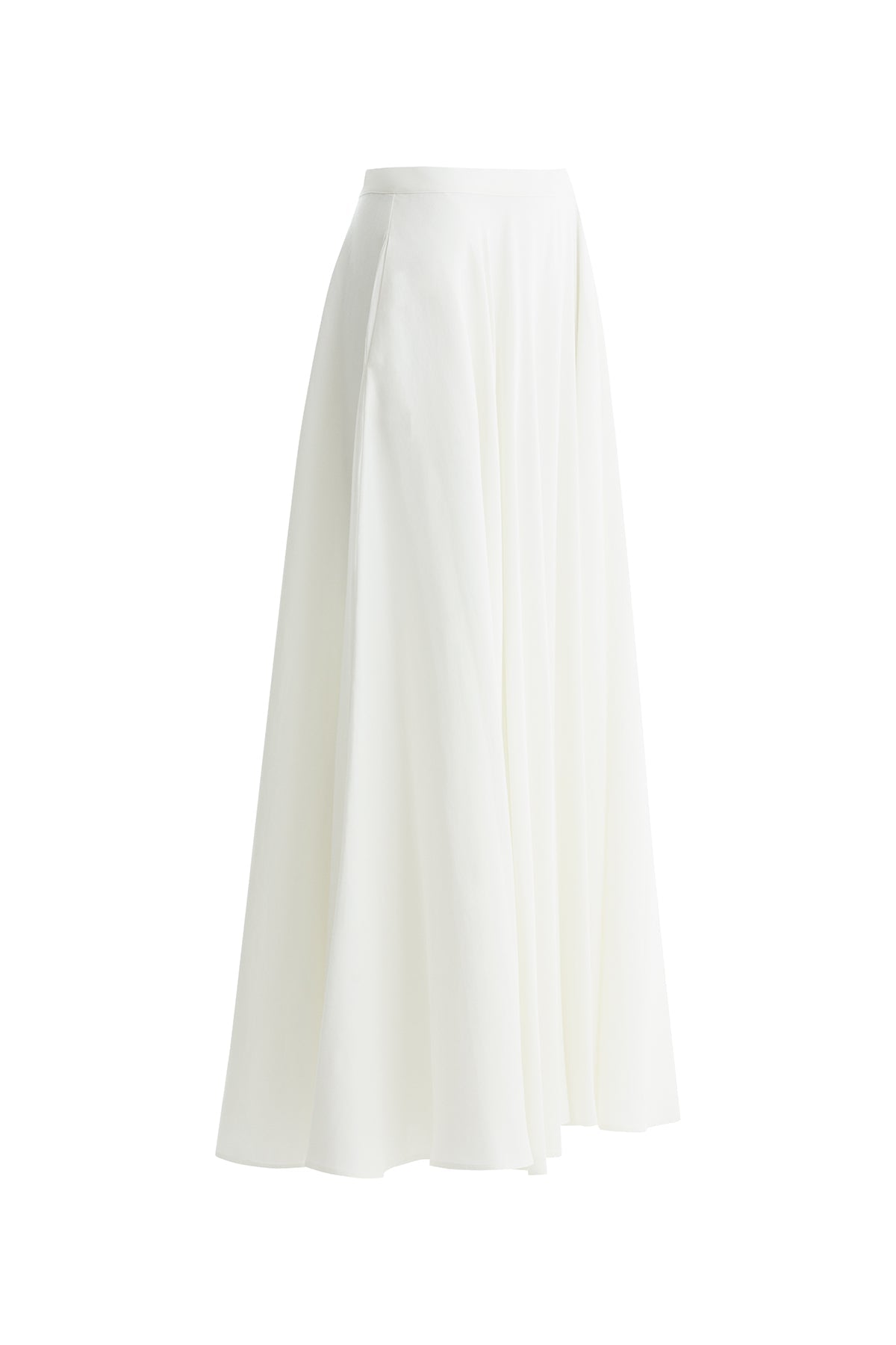 Ecru Pleated Long Skirt