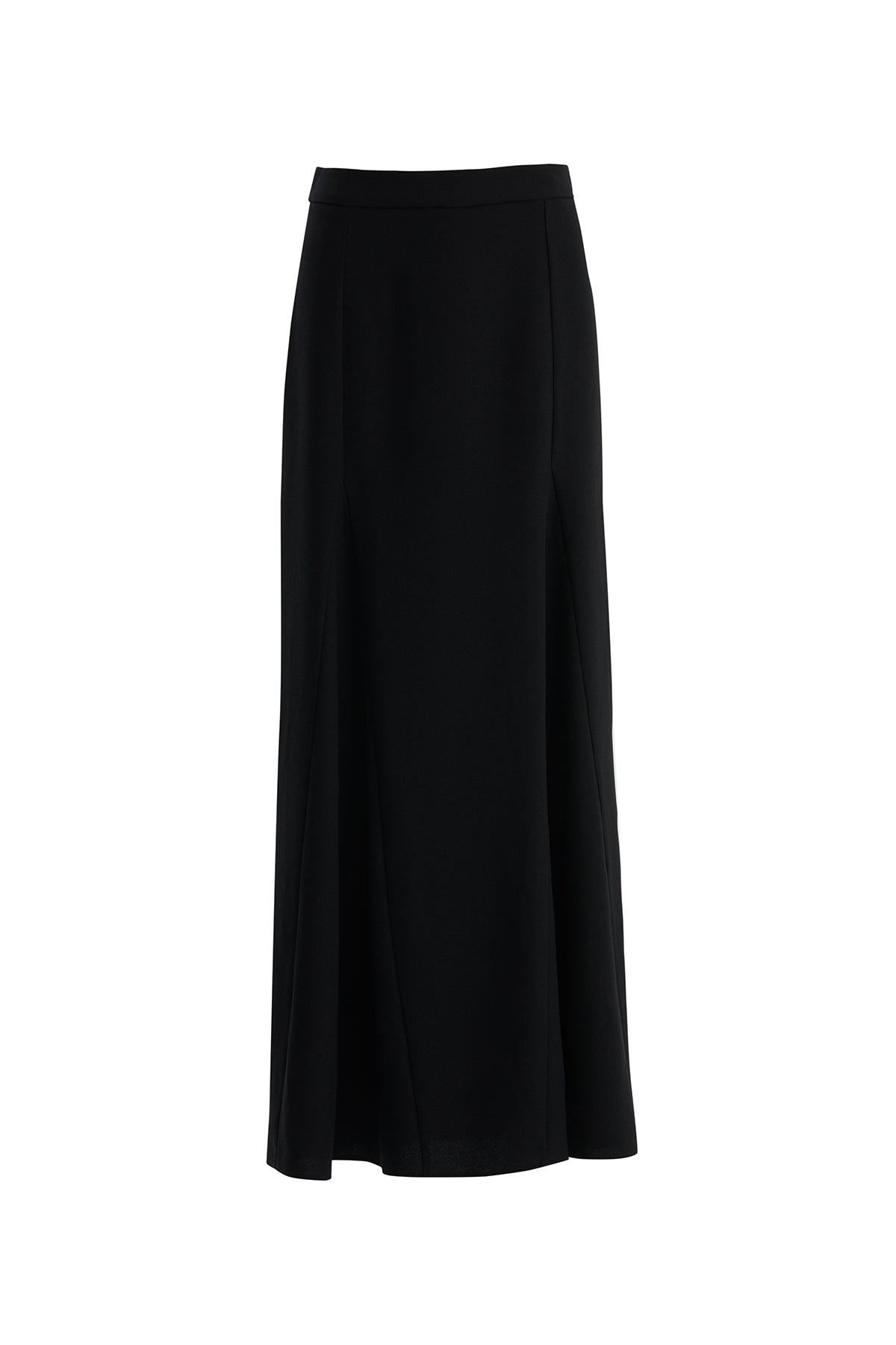 Black Straight-Cut Long Skirt