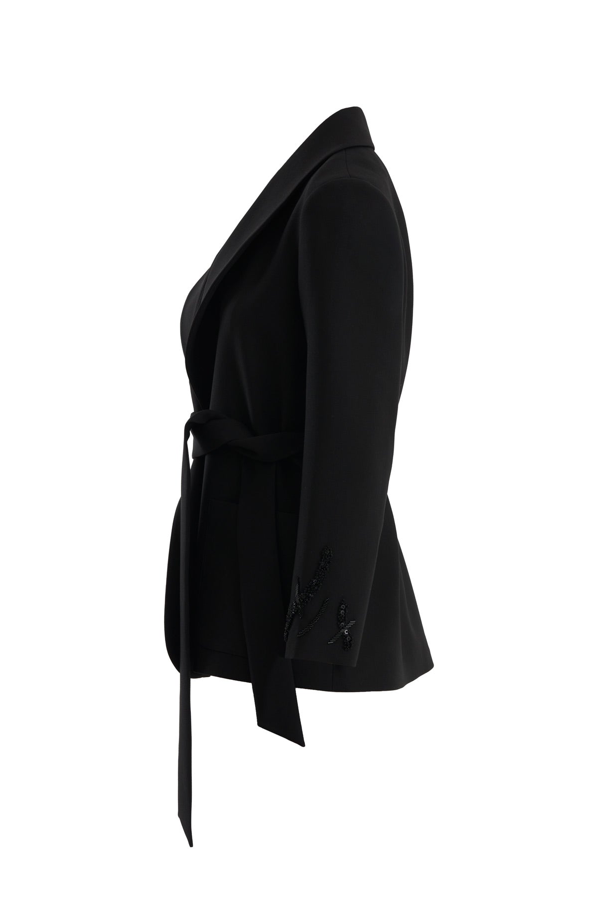 Black Beaded Embroidered Jacket