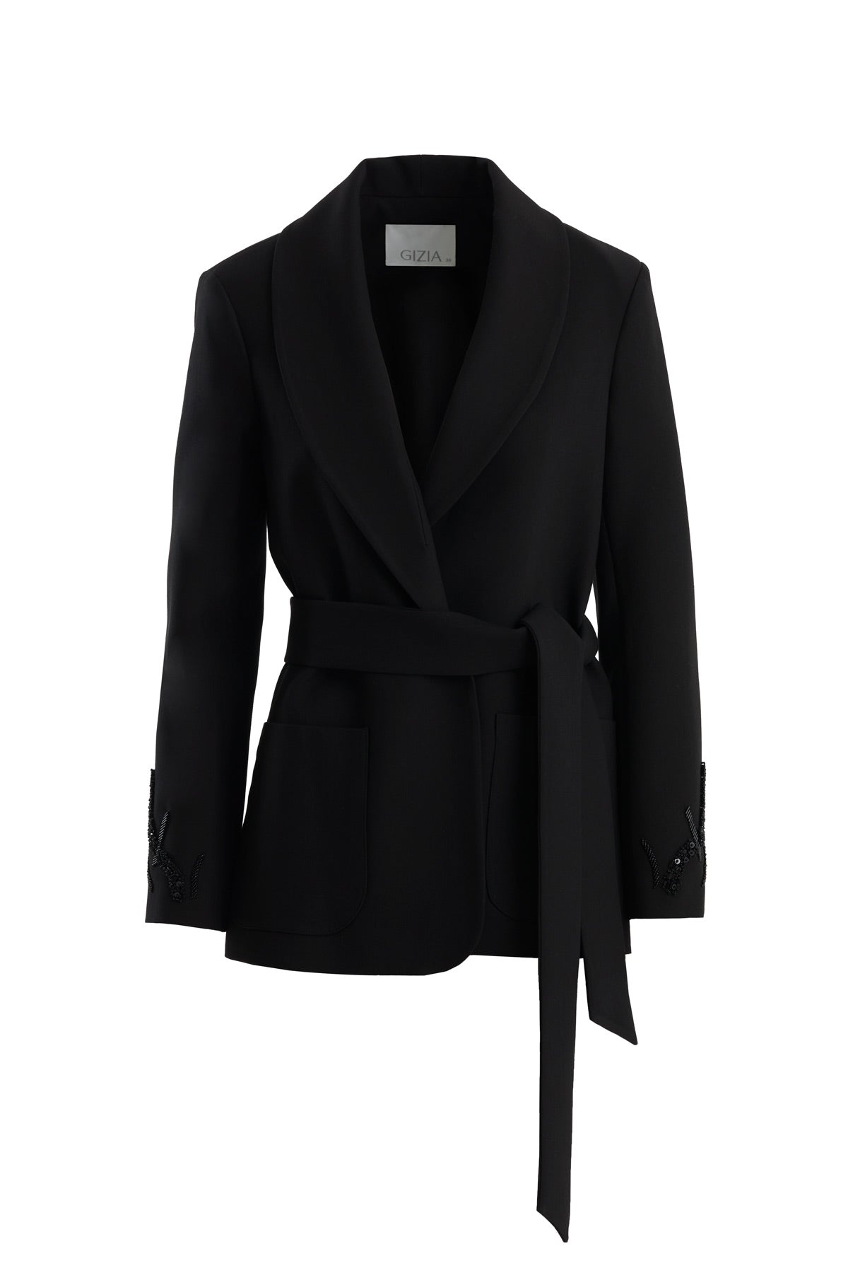 Black Beaded Embroidered Jacket