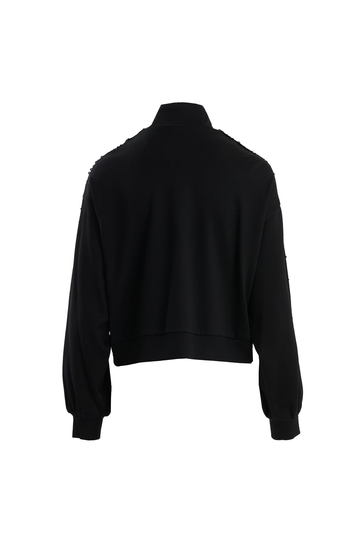 Black Sequin Embroidered Sweatshirt