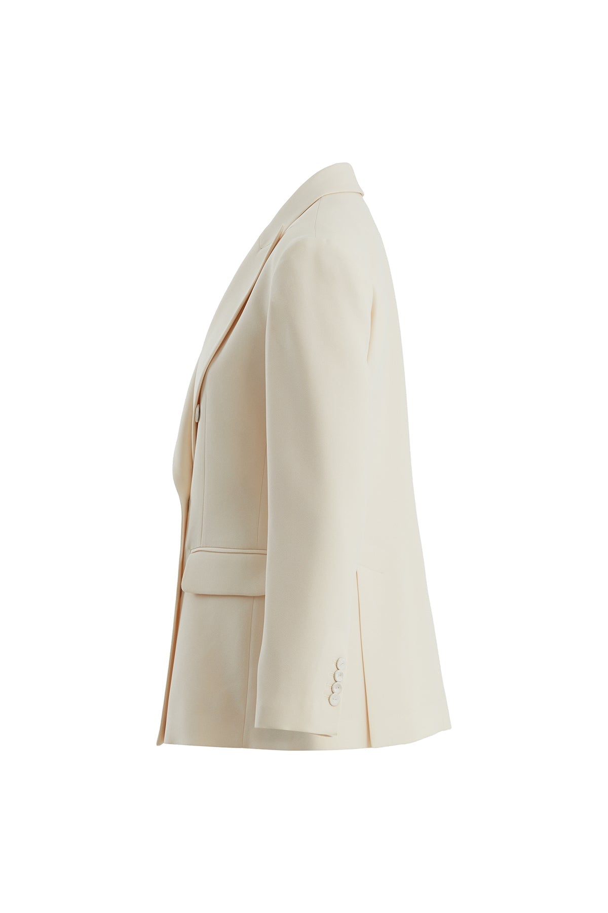 Beige Wrap-Closure Long-Sleeve Jacket