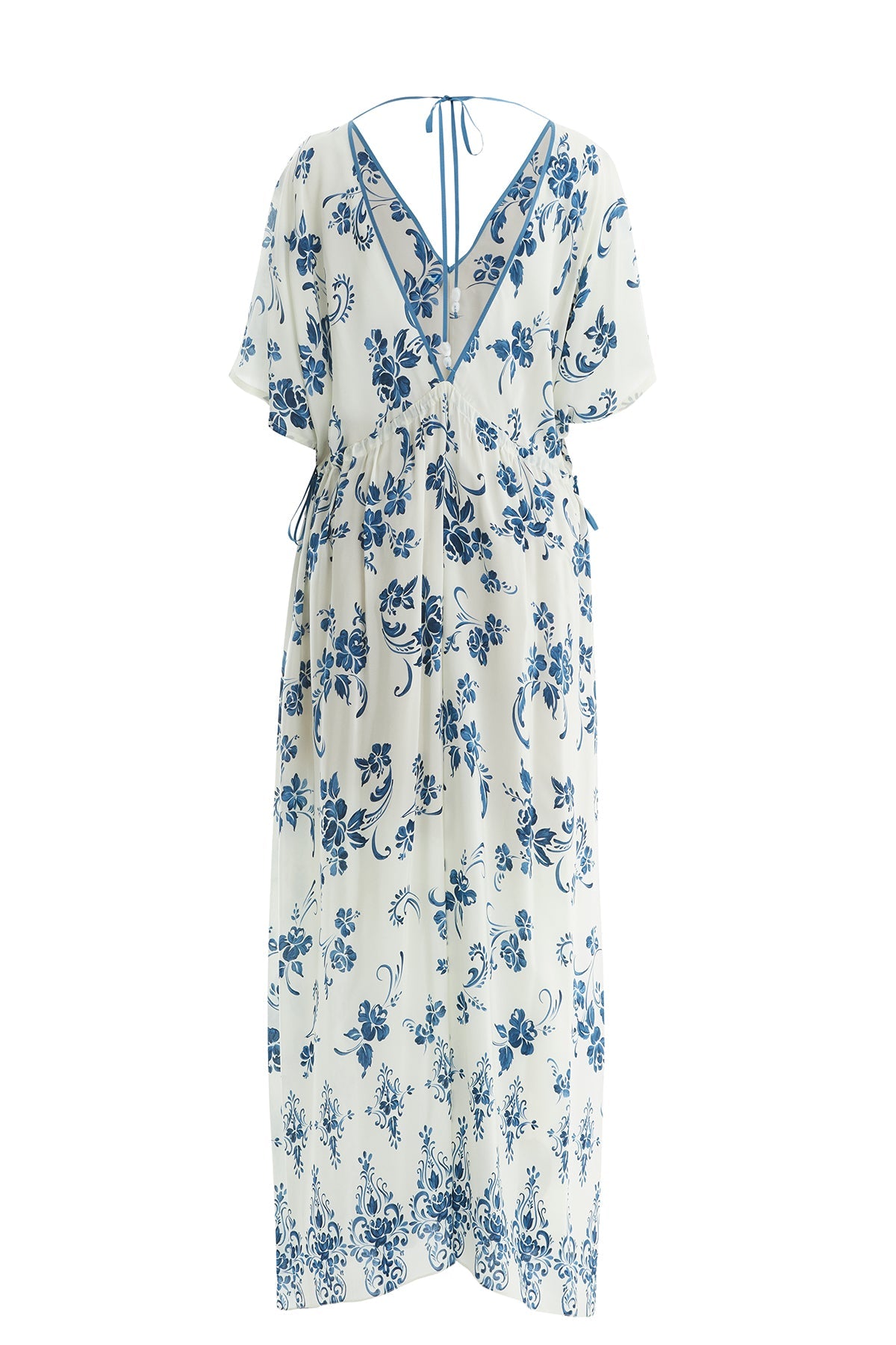 Half-Sleeve Printed Maxi Dress