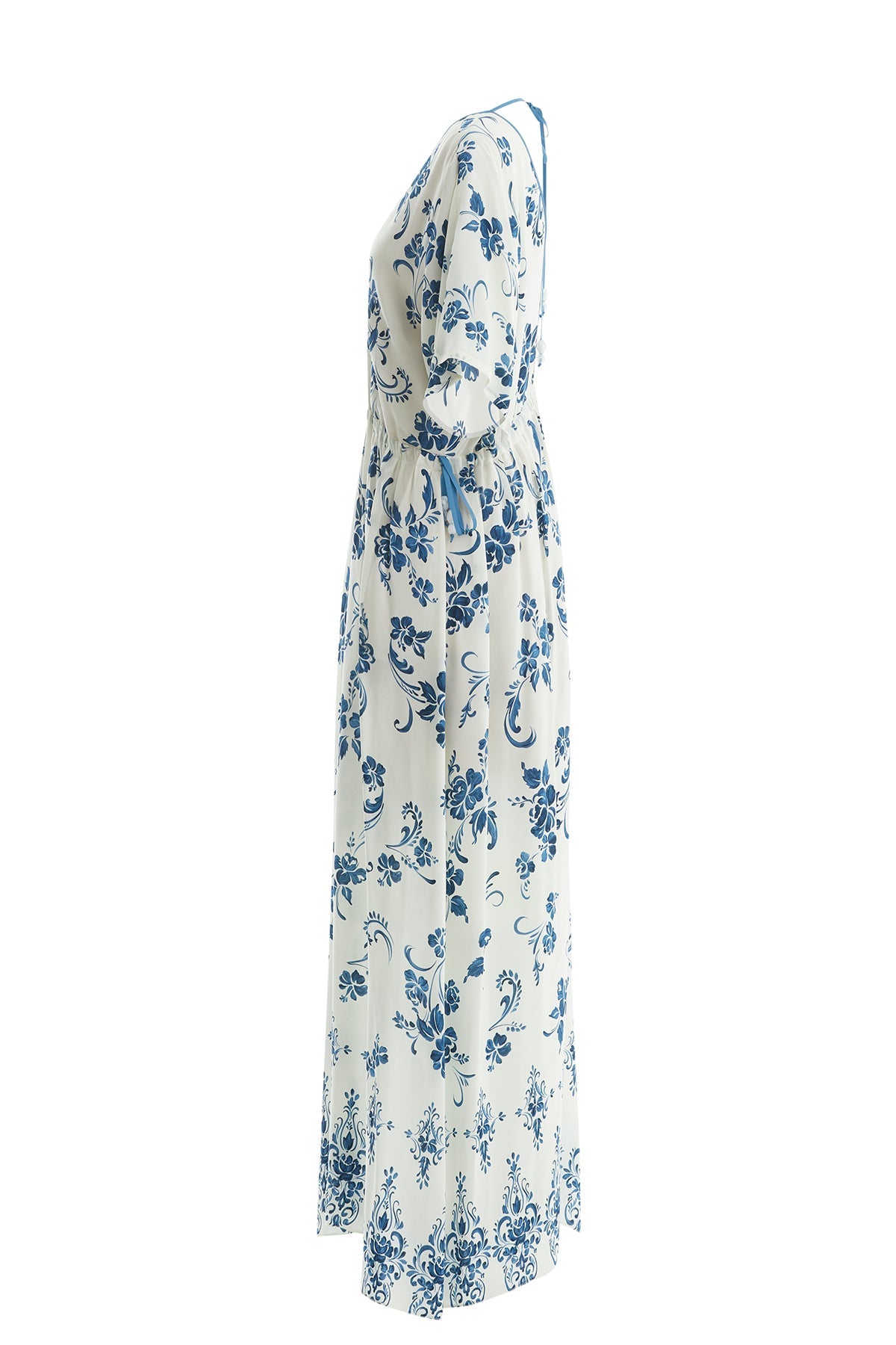 Half-Sleeve Printed Maxi Dress