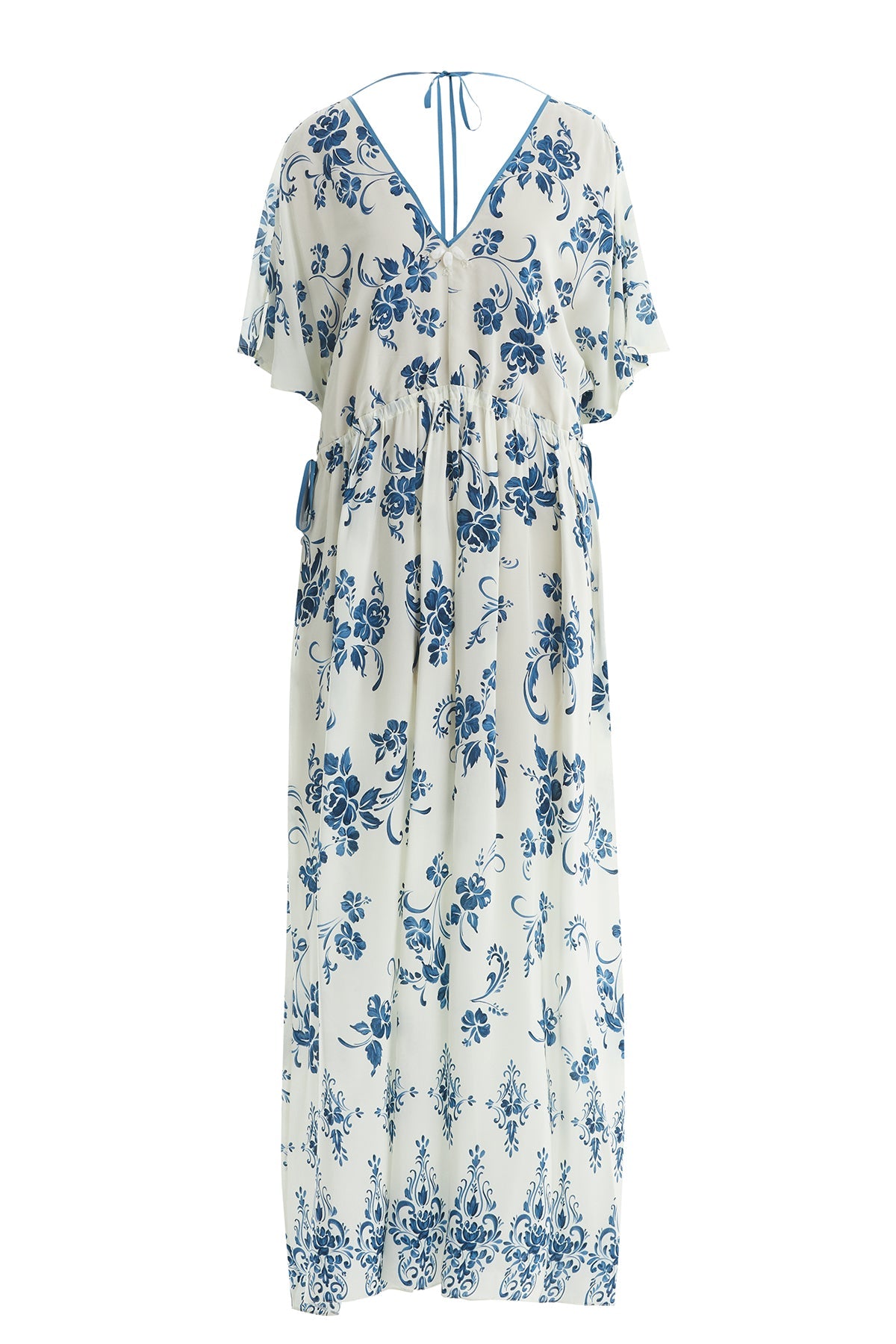 Half-Sleeve Printed Maxi Dress