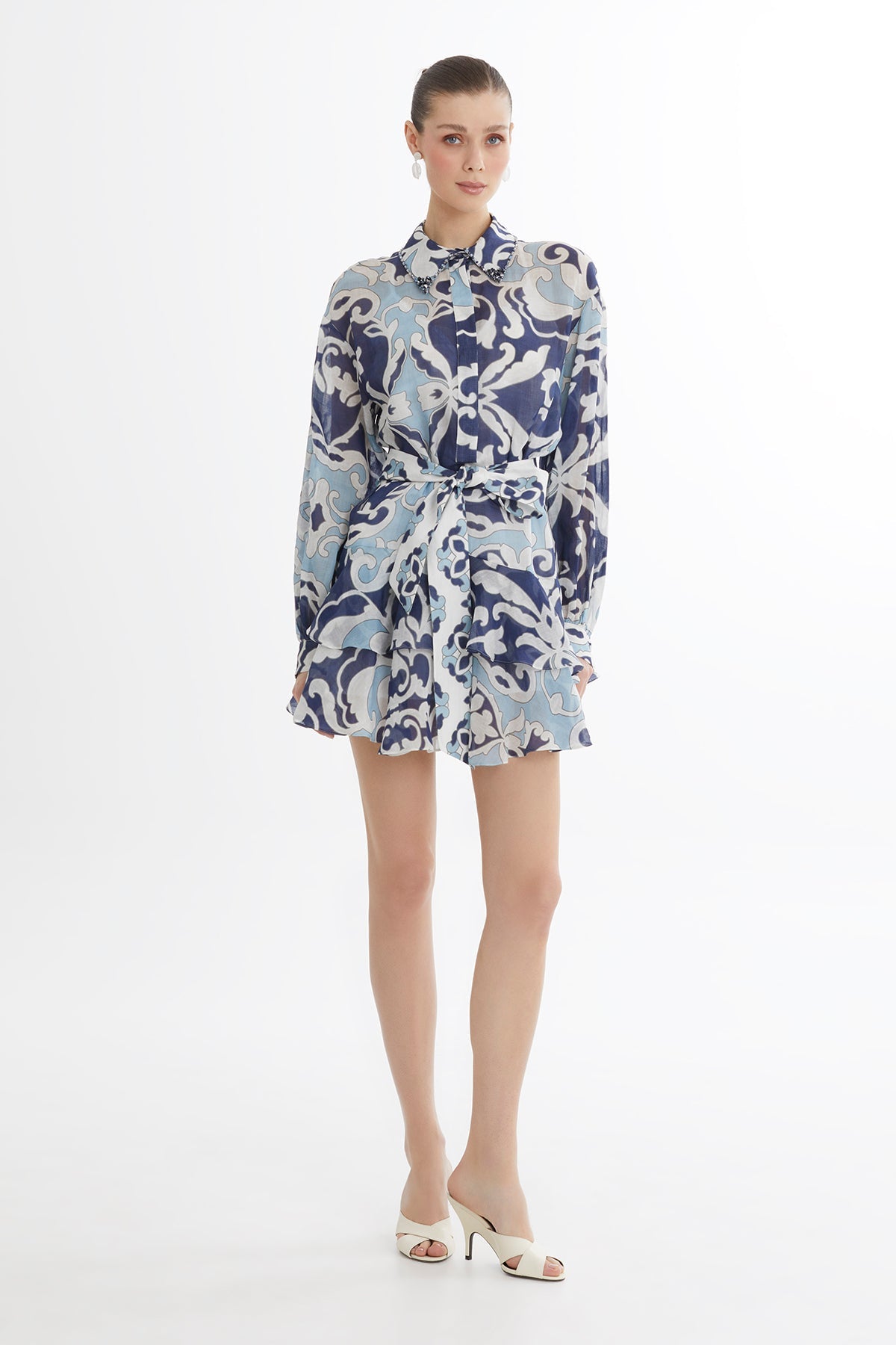 Asymmetric Ruffle Mini Dress