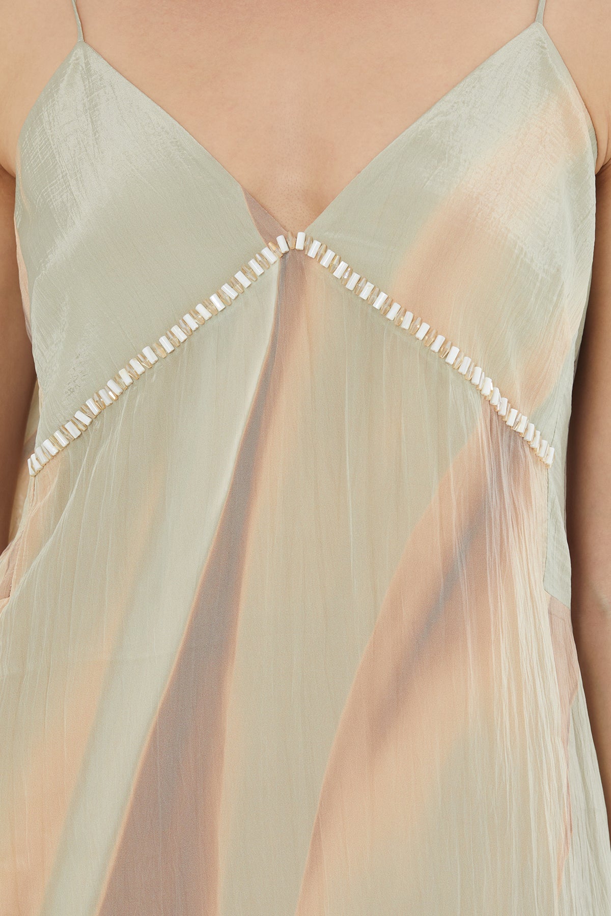 Embroidered Panel Strap Dress