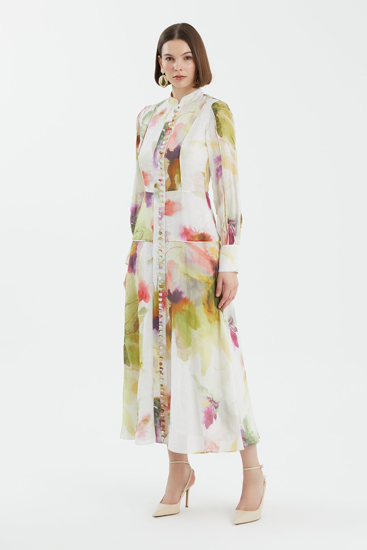 Button Detail Panel Dress