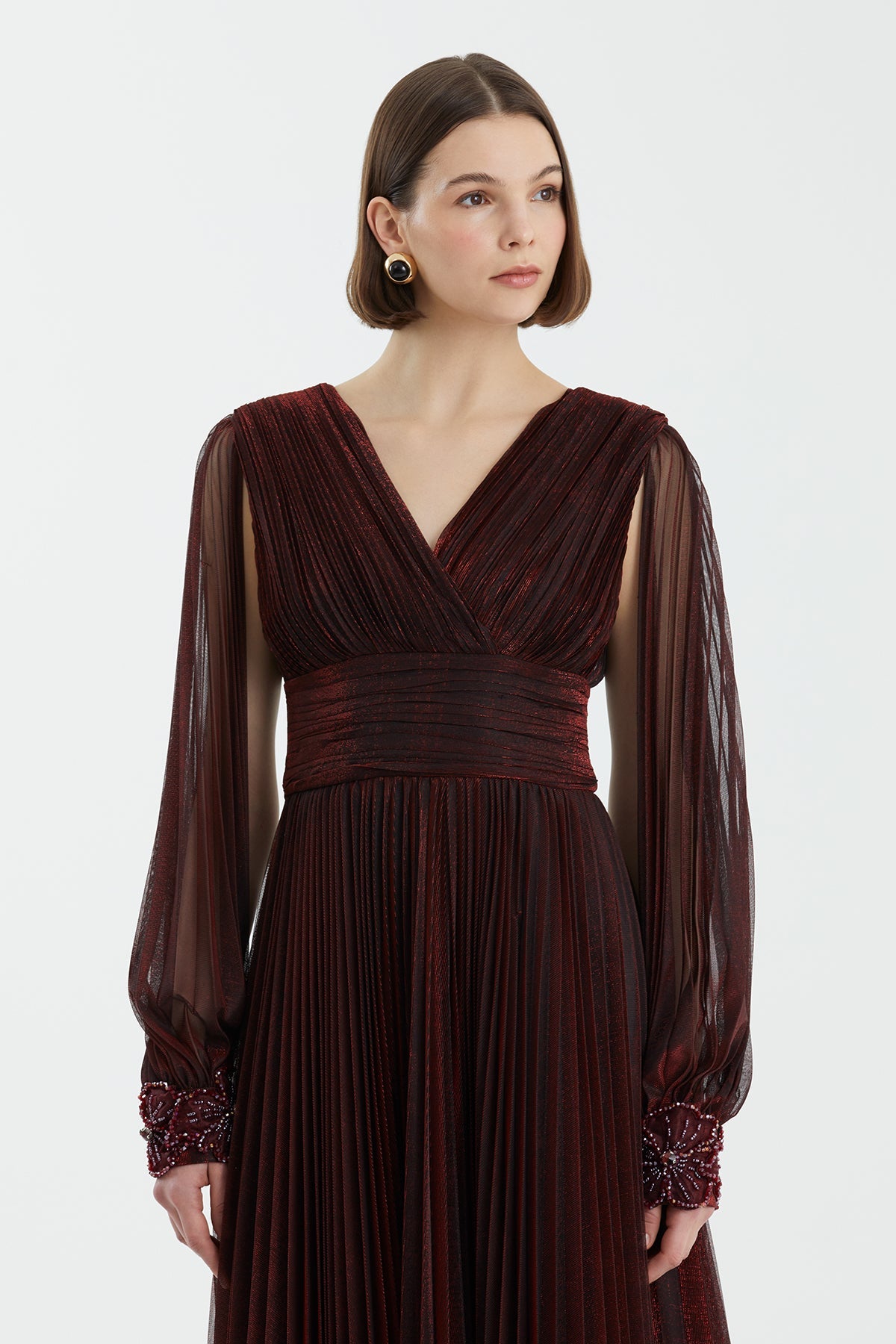 Red Embellished Maxi Dress