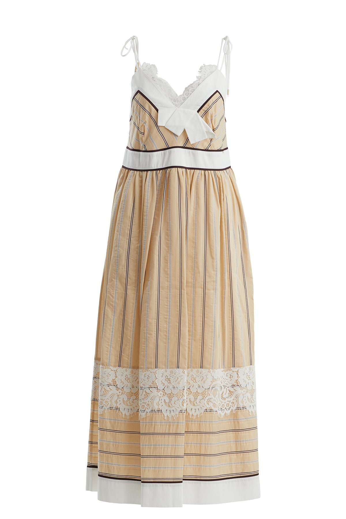 Orange Lace Trim Detail Dress
