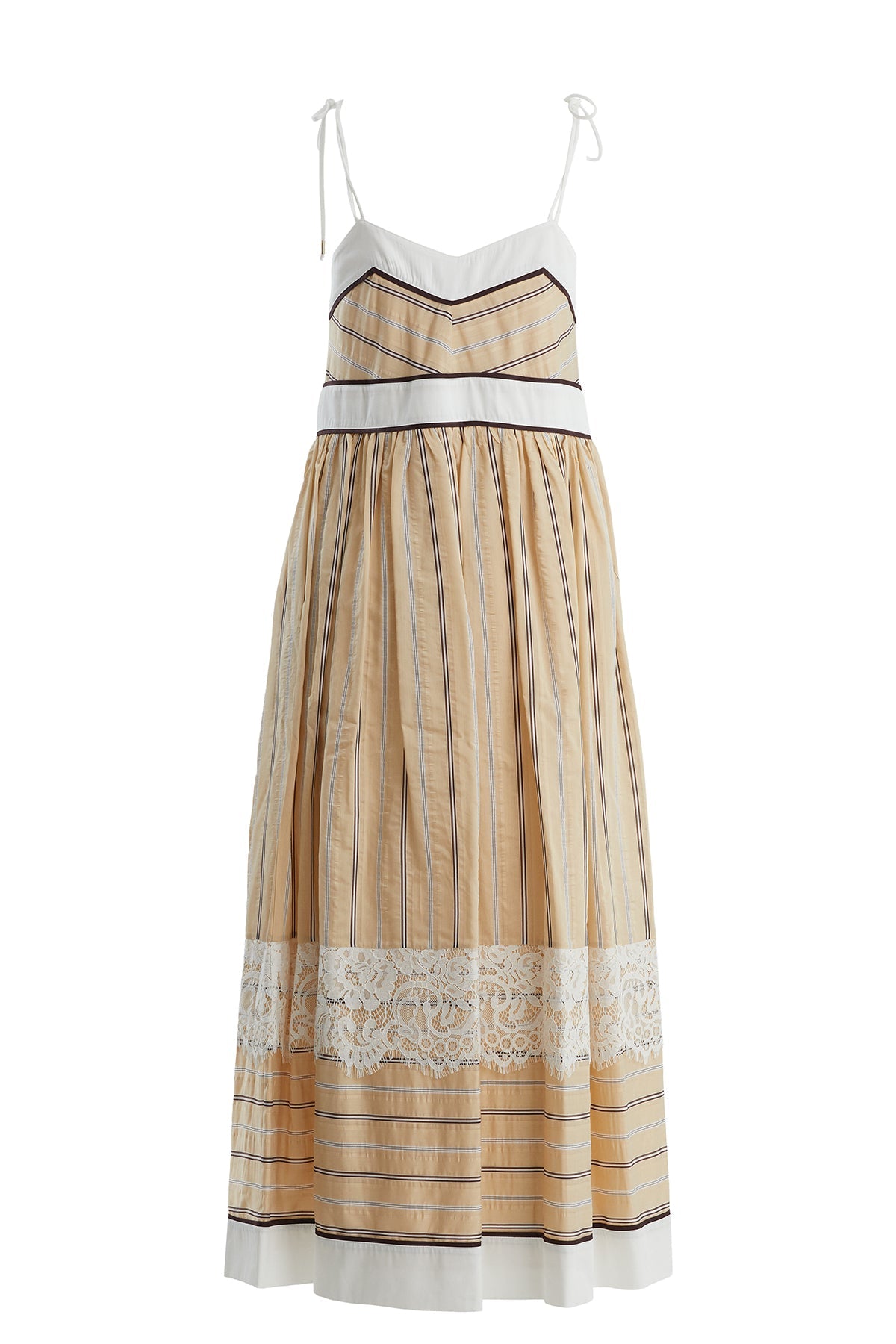 Orange Lace Trim Detail Dress