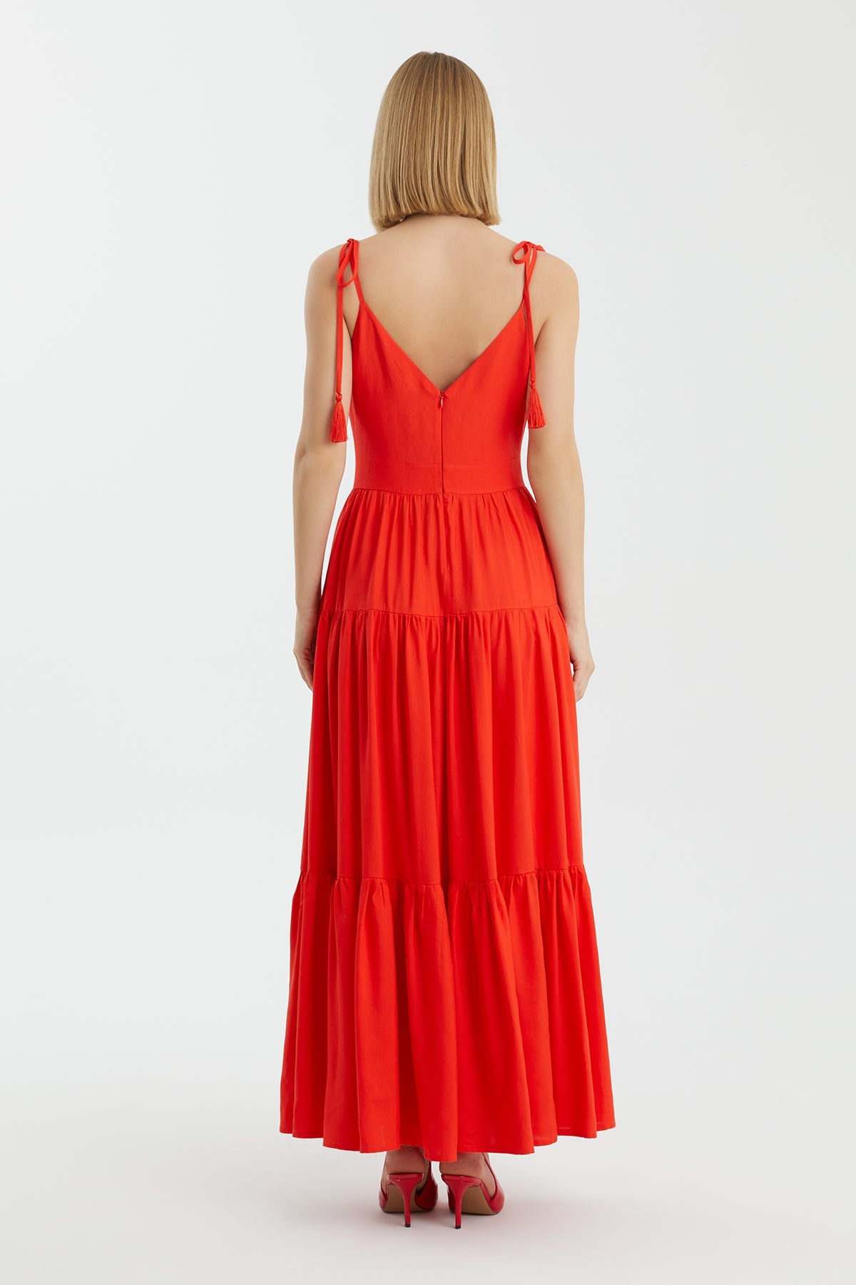 Red Tie Detail Dress