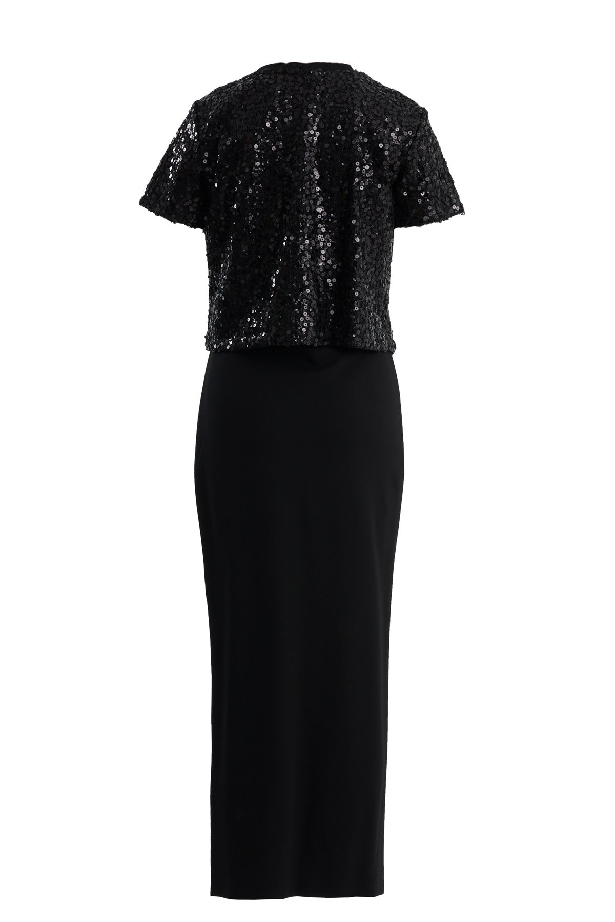 Black Floral Embroidered Stretch Dress