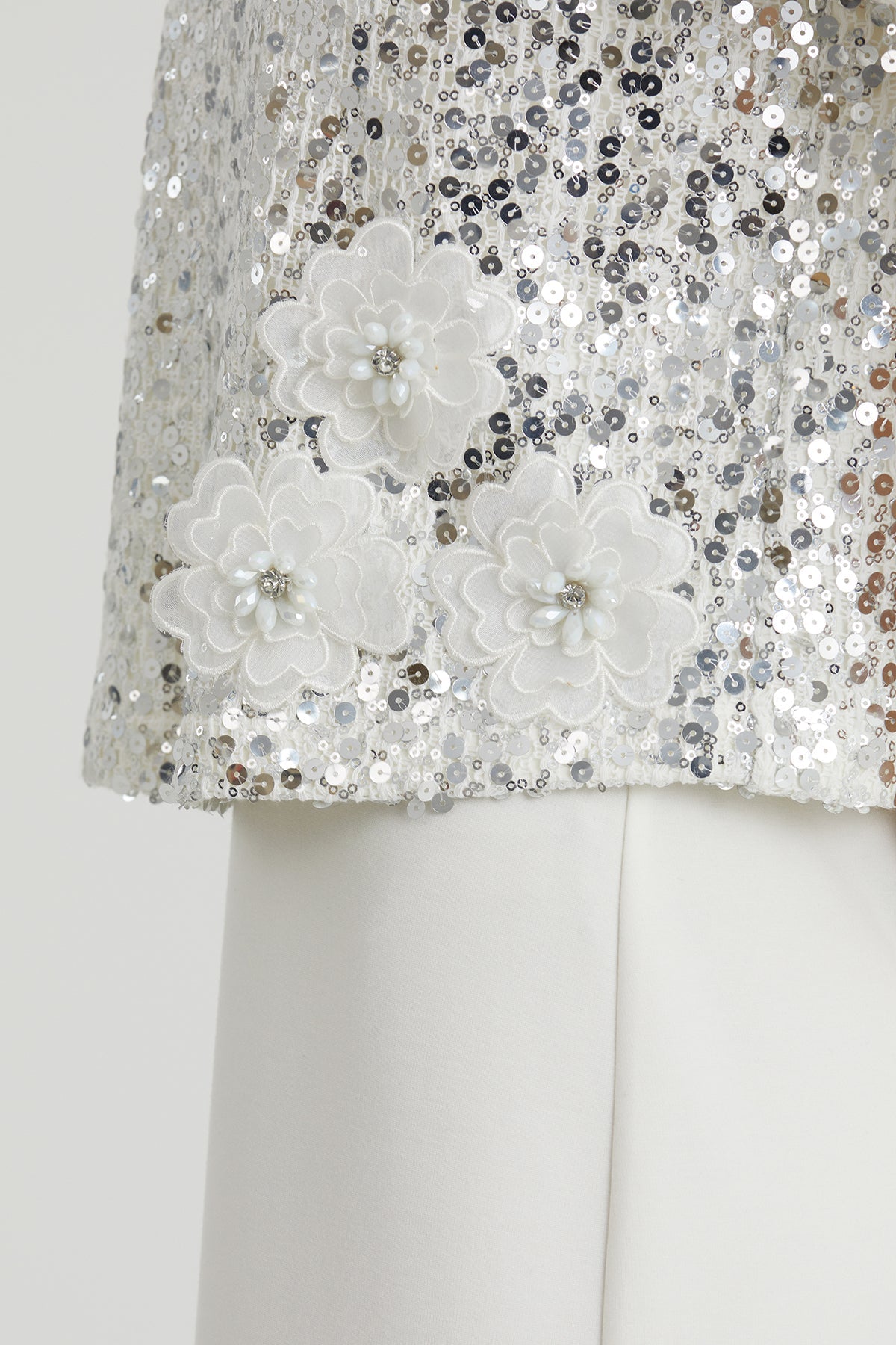 White Floral Embroidered Stretch Dress