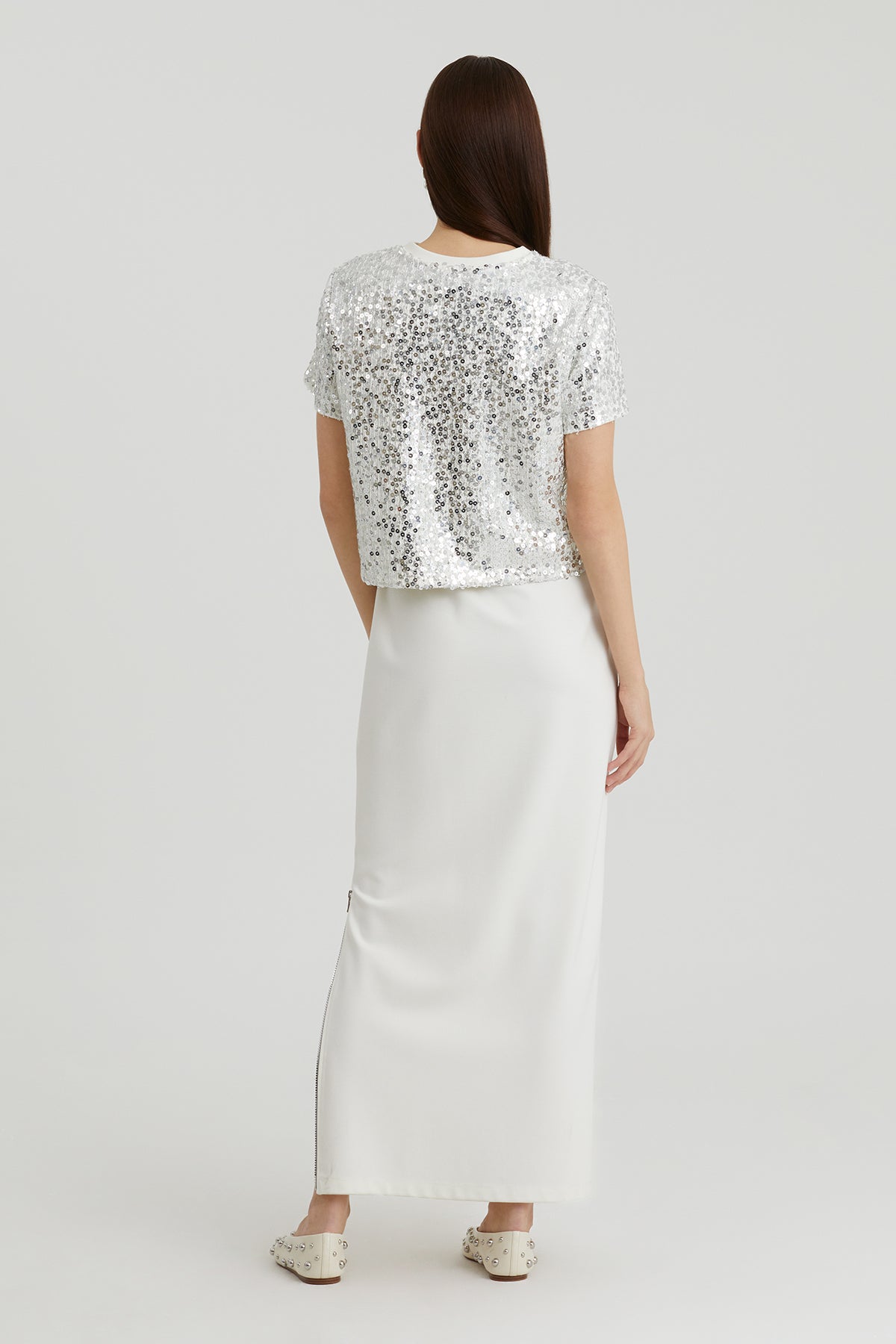 White Floral Embroidered Stretch Dress