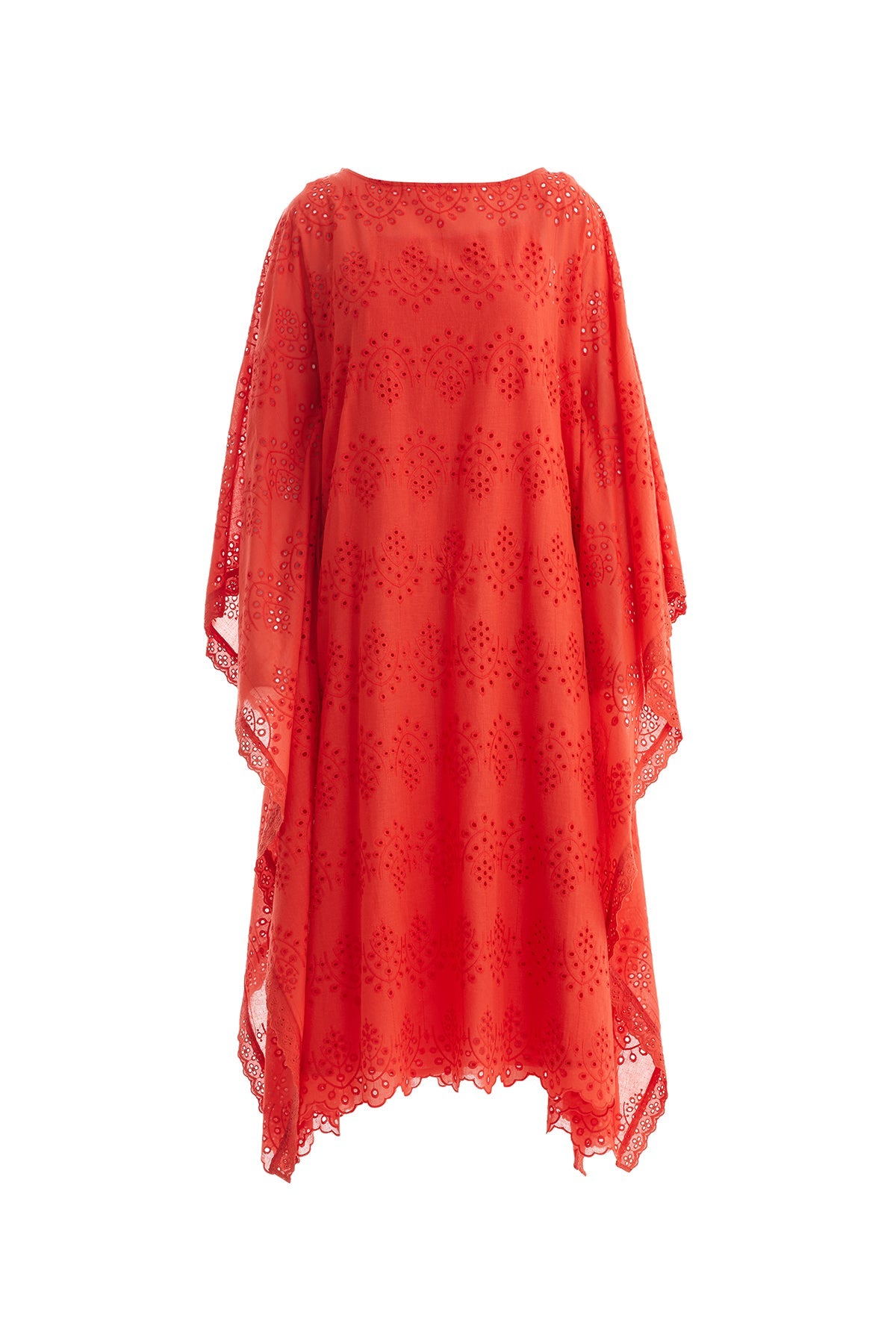 Red Batwing Sleeve Dress