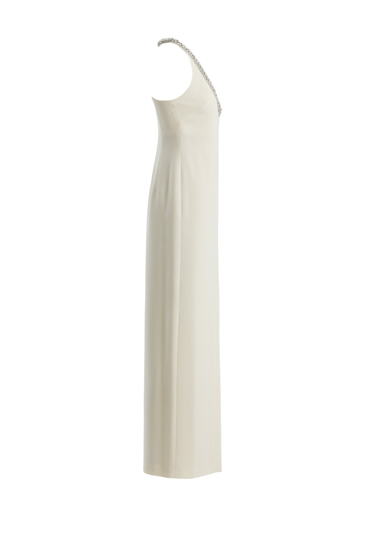Beige Maxi Dress with Embroidered Details