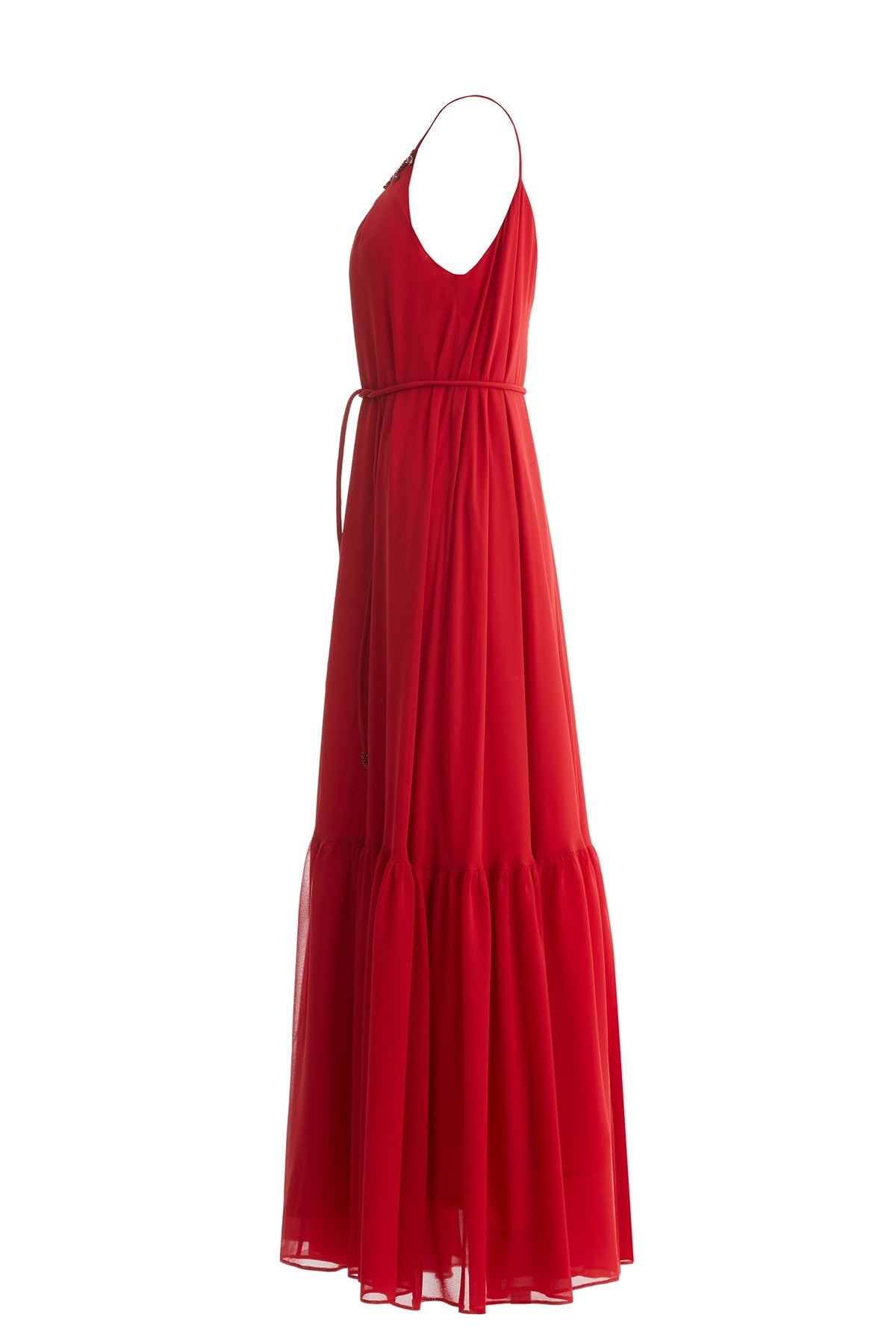 Embroidered Sleeveless Plain Dress