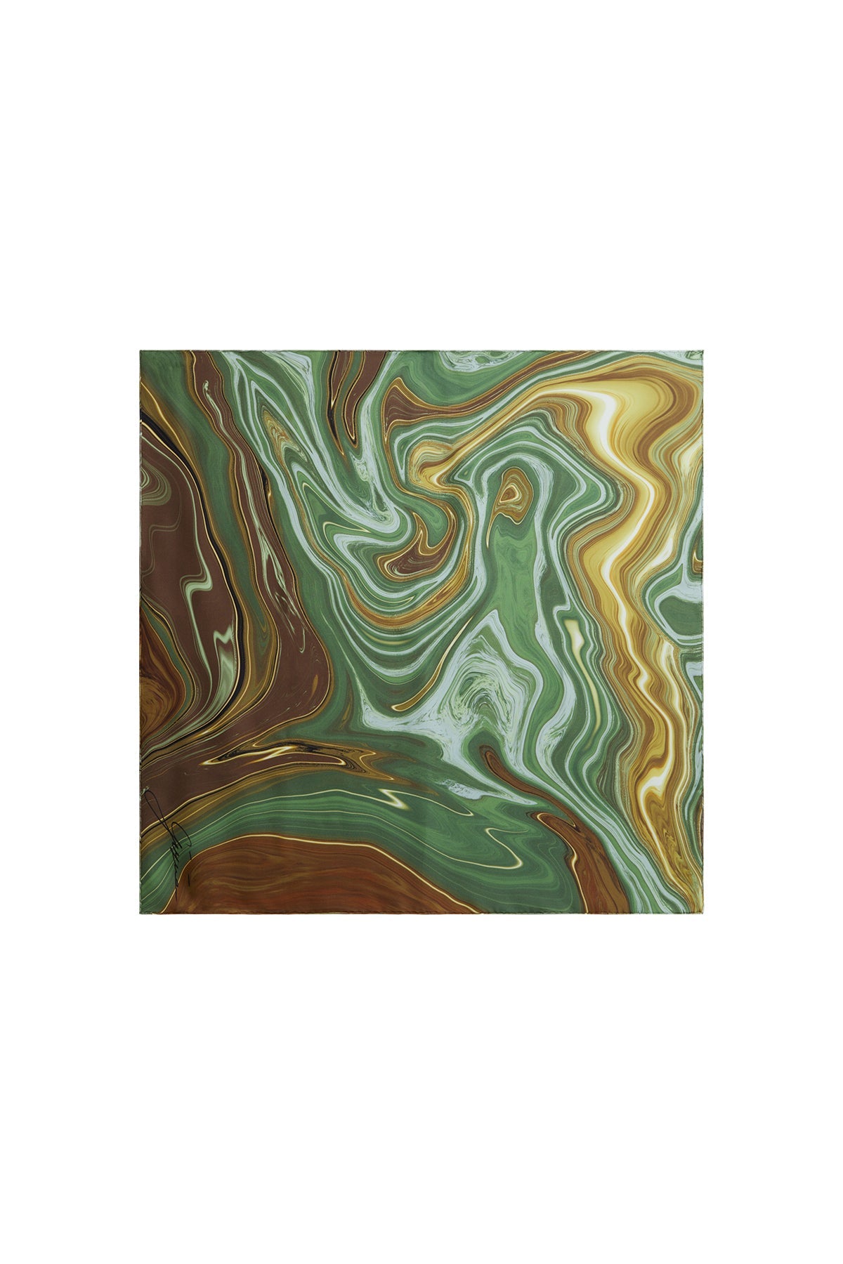 Green Mint Marble Silk Scarf