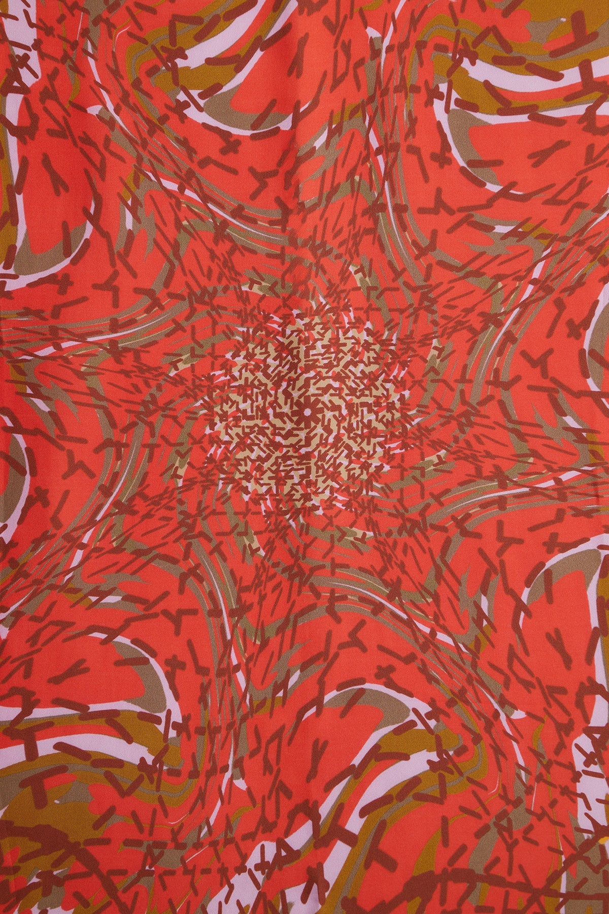 Brown Multicolor Striped Silk Scarf