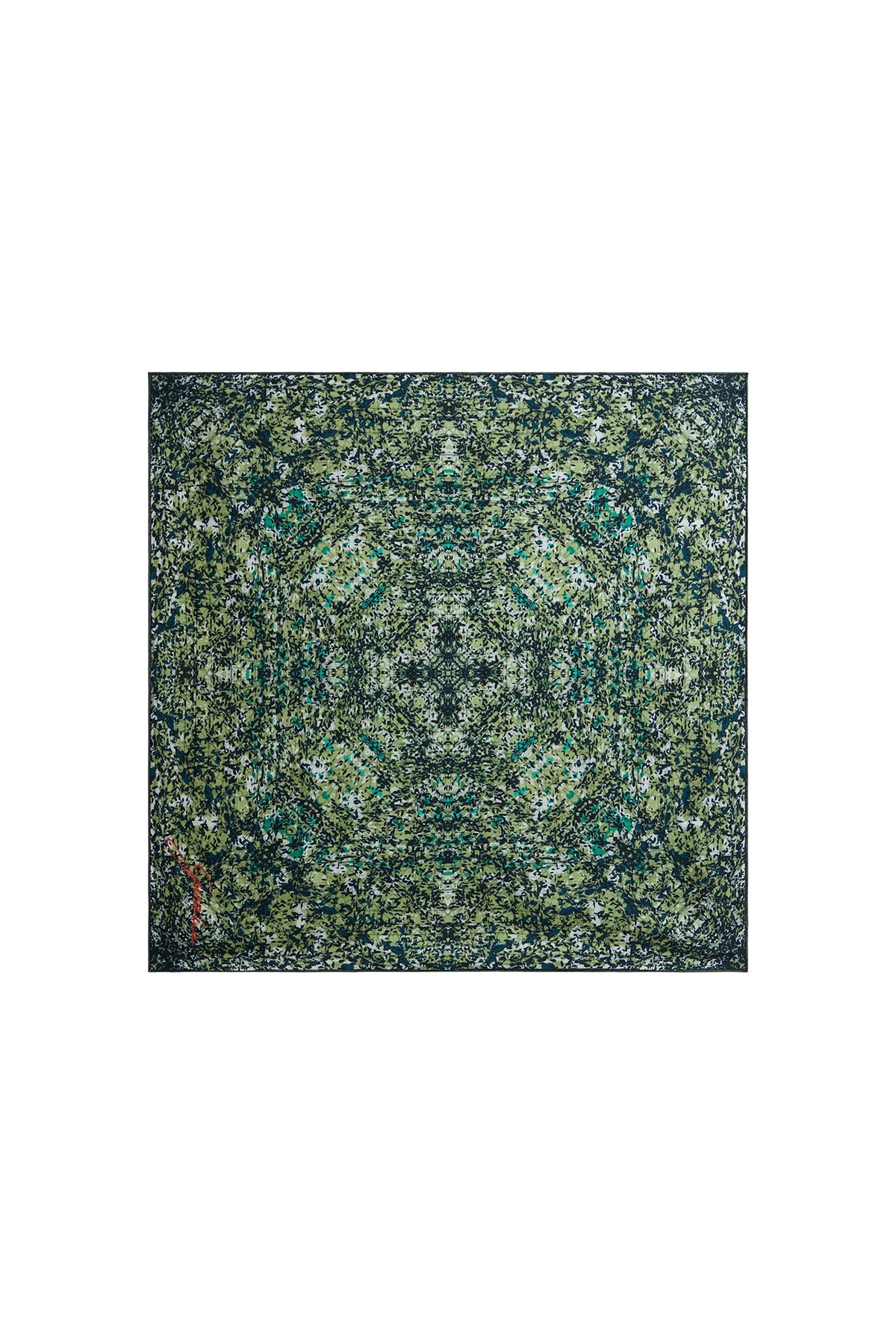 Grey Ethnic Motif Silk Scarf