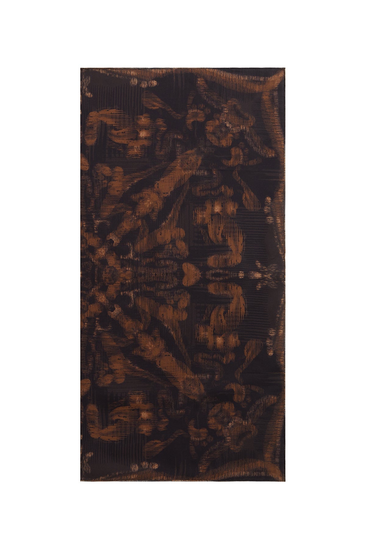 Brown Coffee Floral Silk Scarf