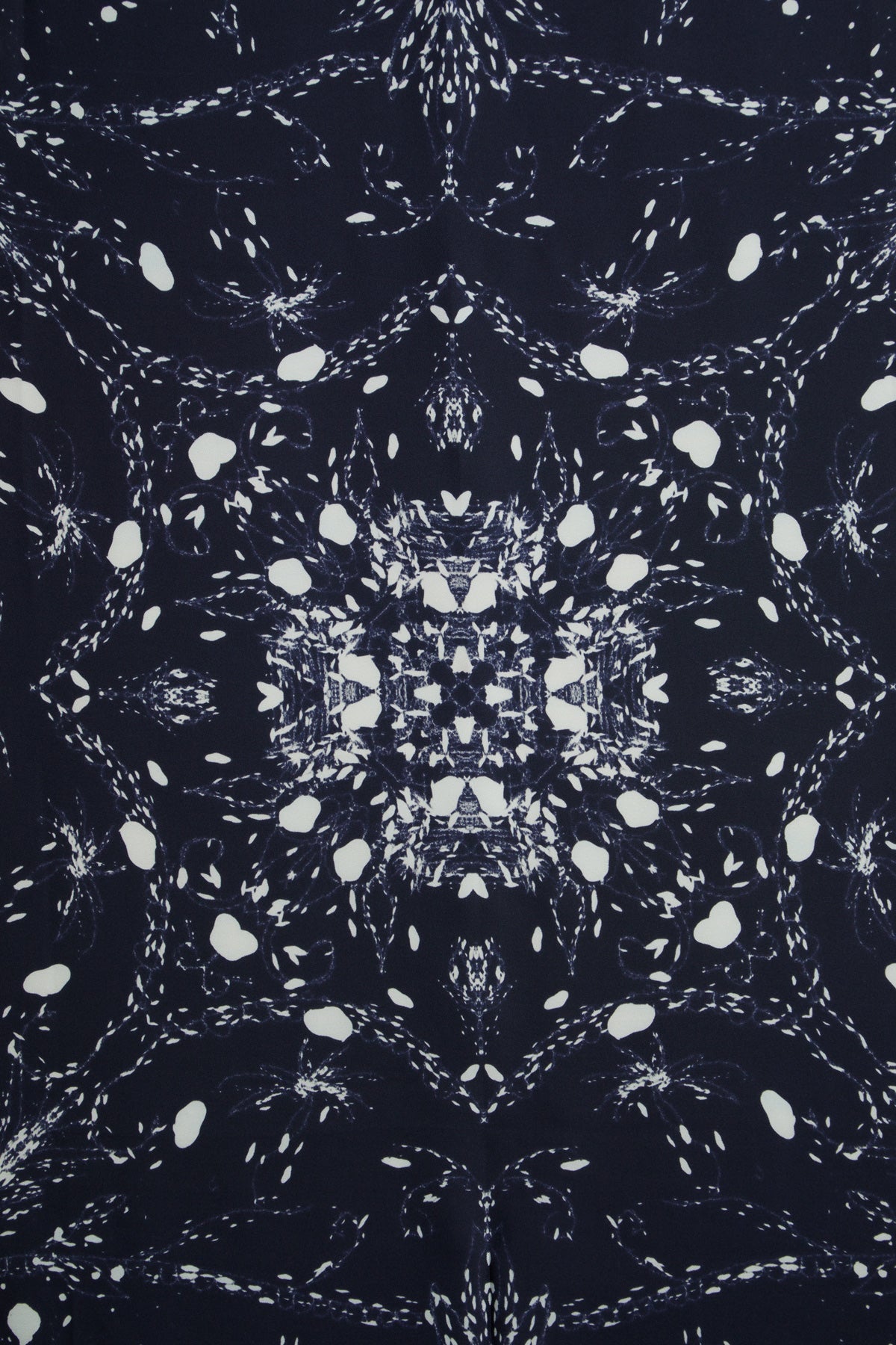 Navy Midnight Embroidery Silk Scarf