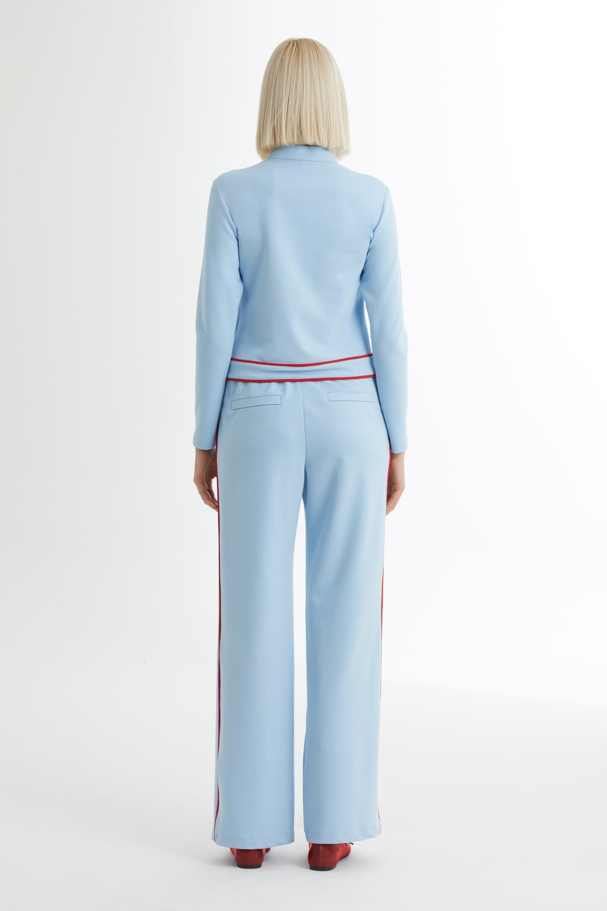 Blue Sweatshirt Set with Blouse and Pants