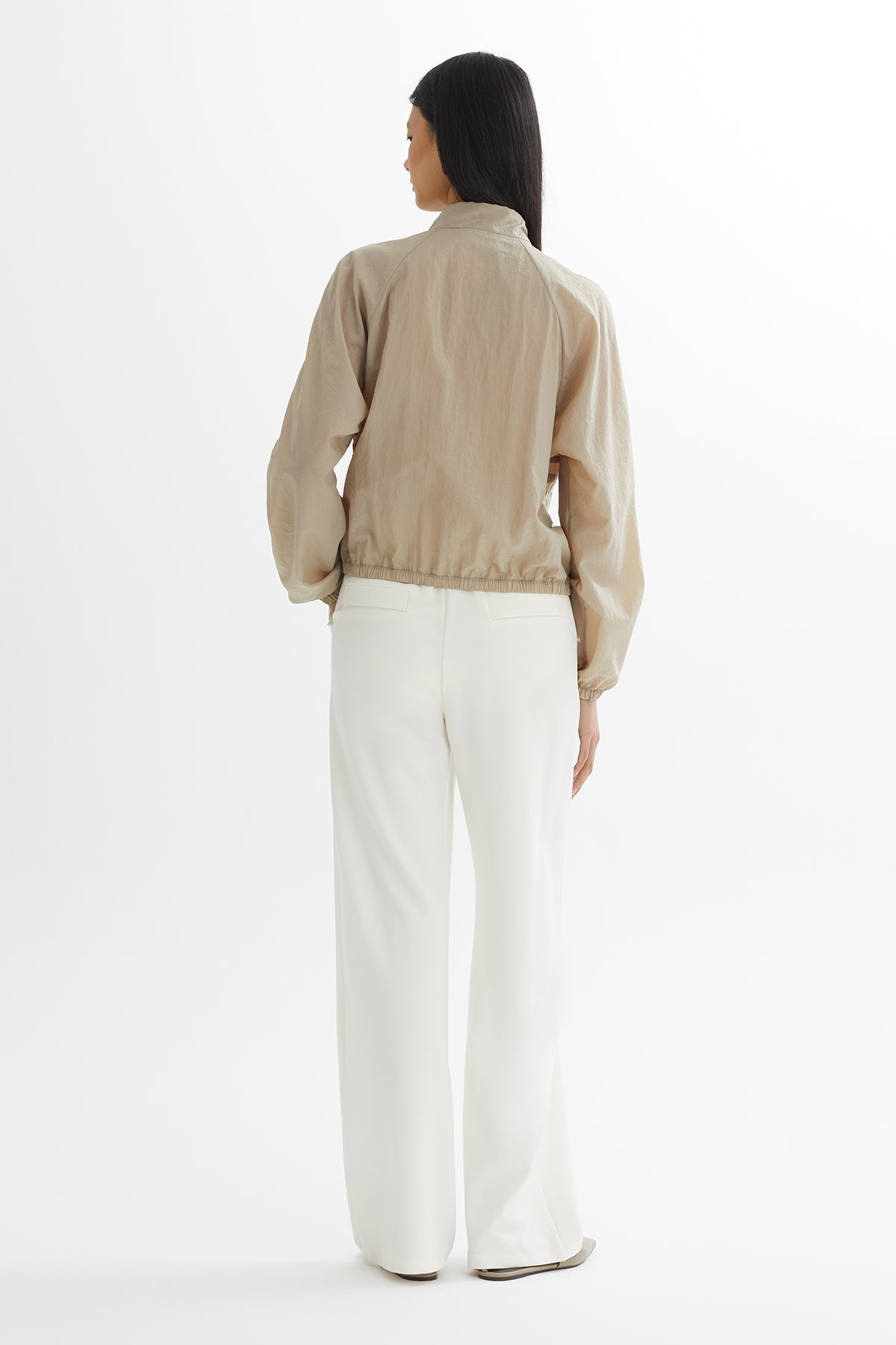 Beige Embroidered Blazer Sweat Set