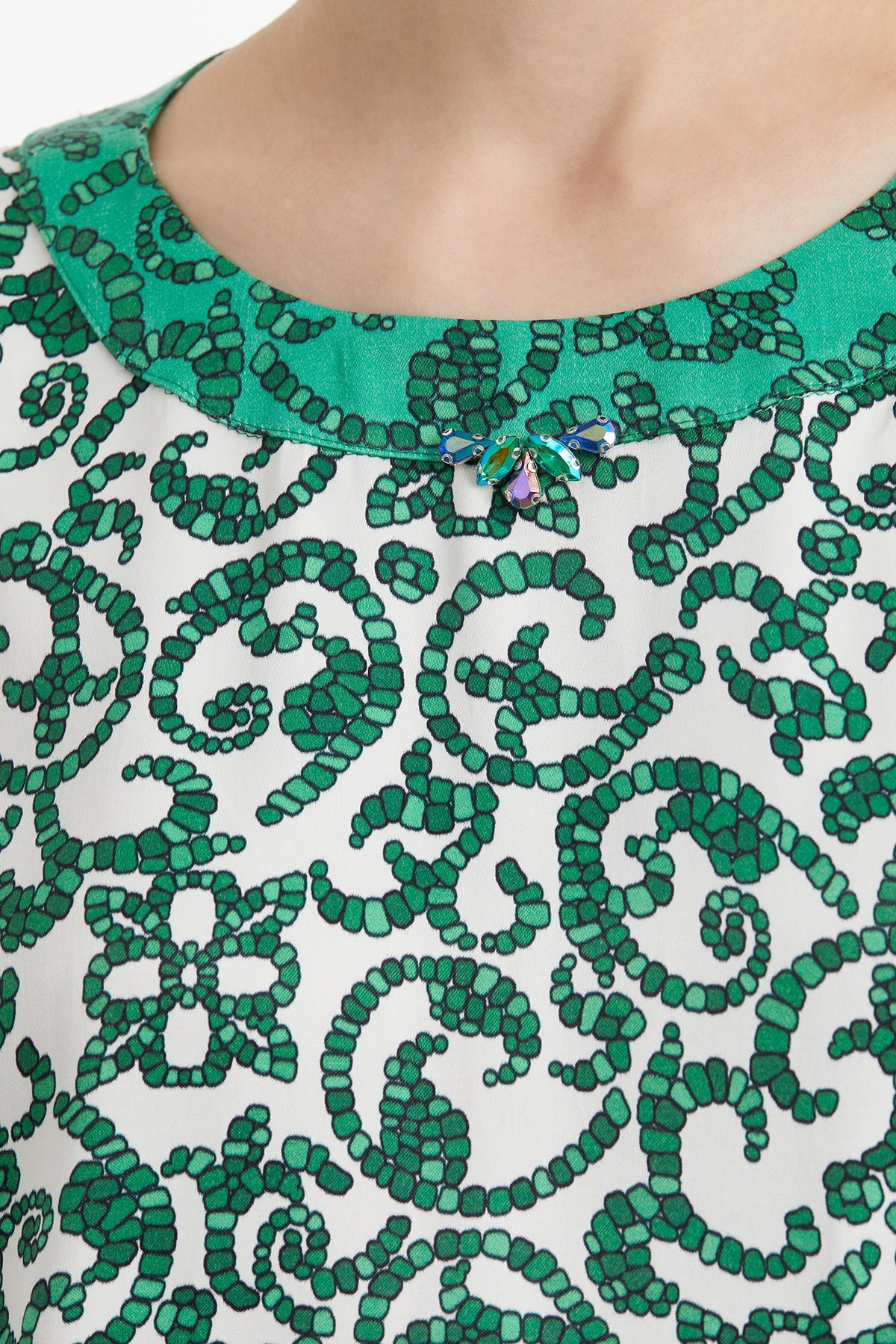 White Blouse Elastic-Waist Track Set