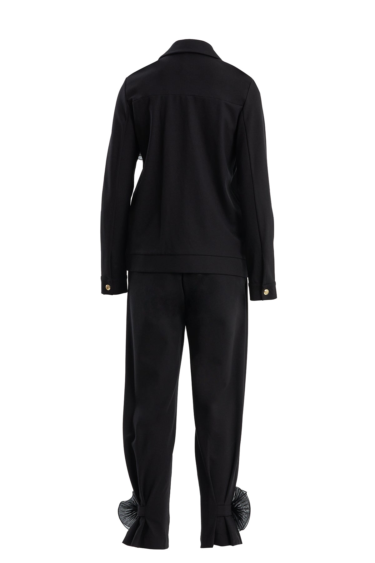 Black Jacket and Pants Sweatshirt Set