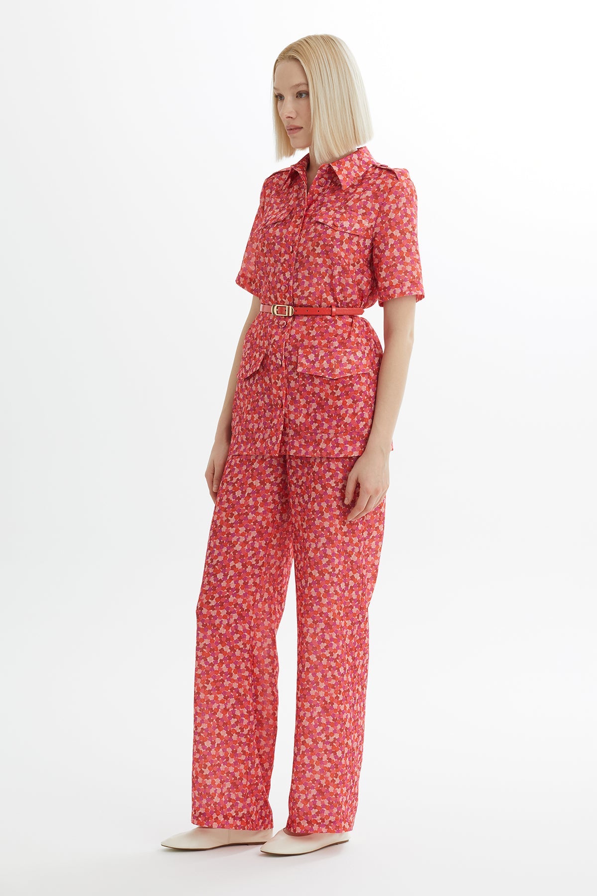 Patterned Shirt and Trouser Set
