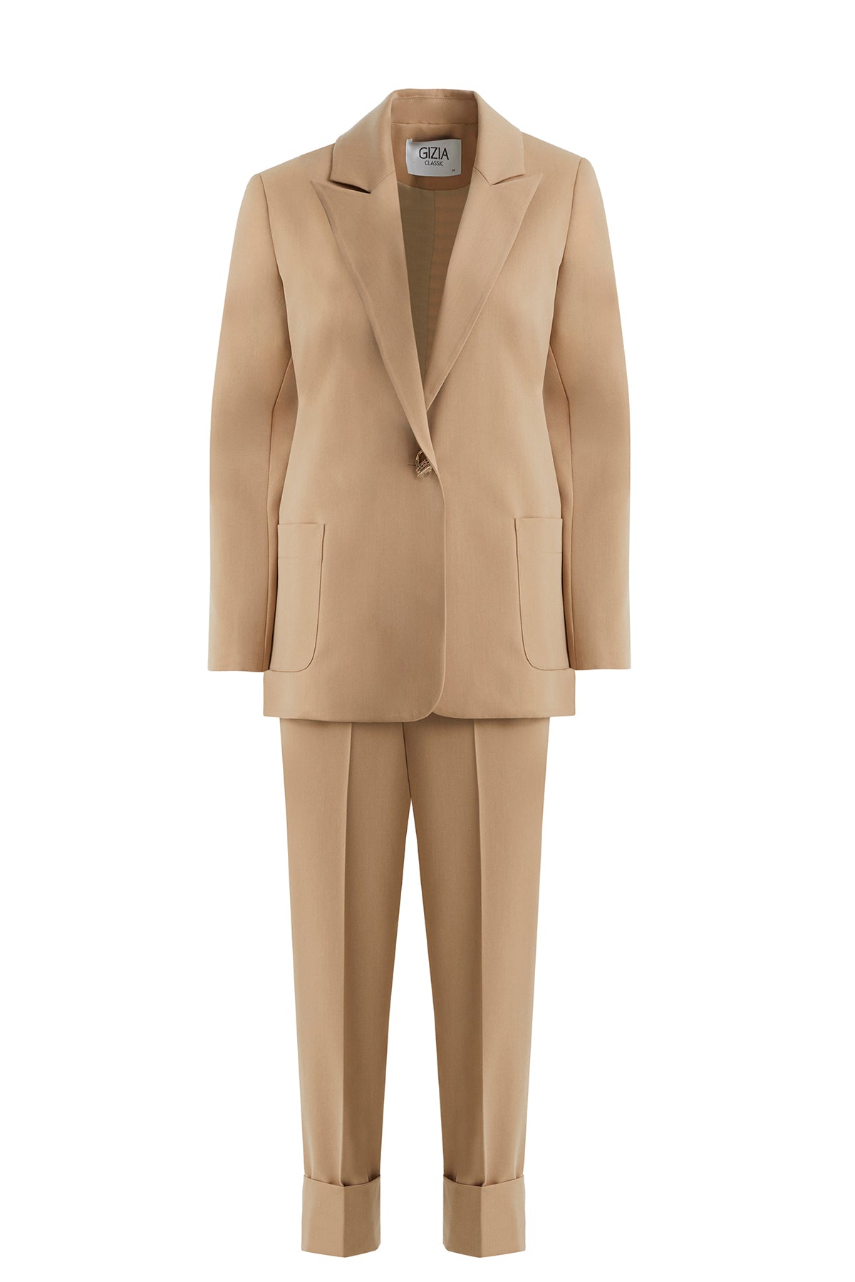 Brown Single-Button Blazer Suit