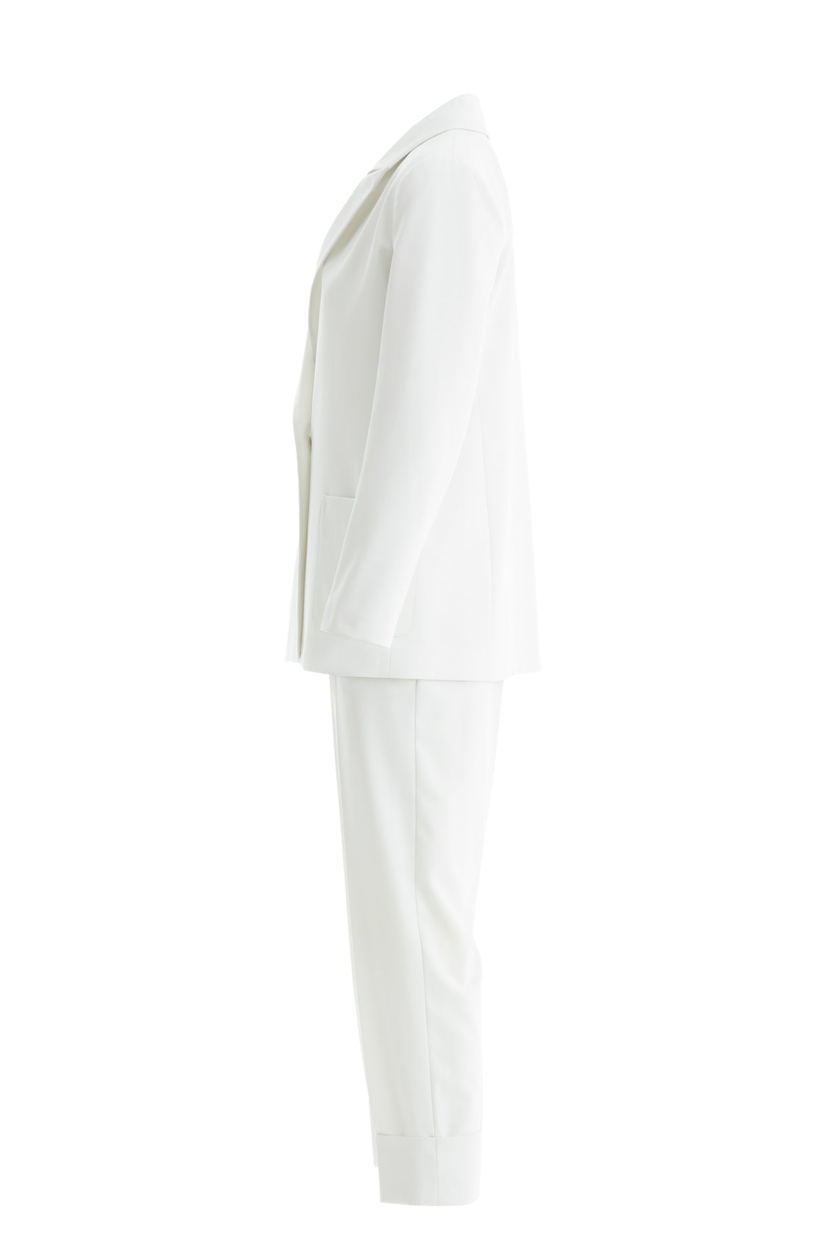 Ecru Single-Button Blazer Suit