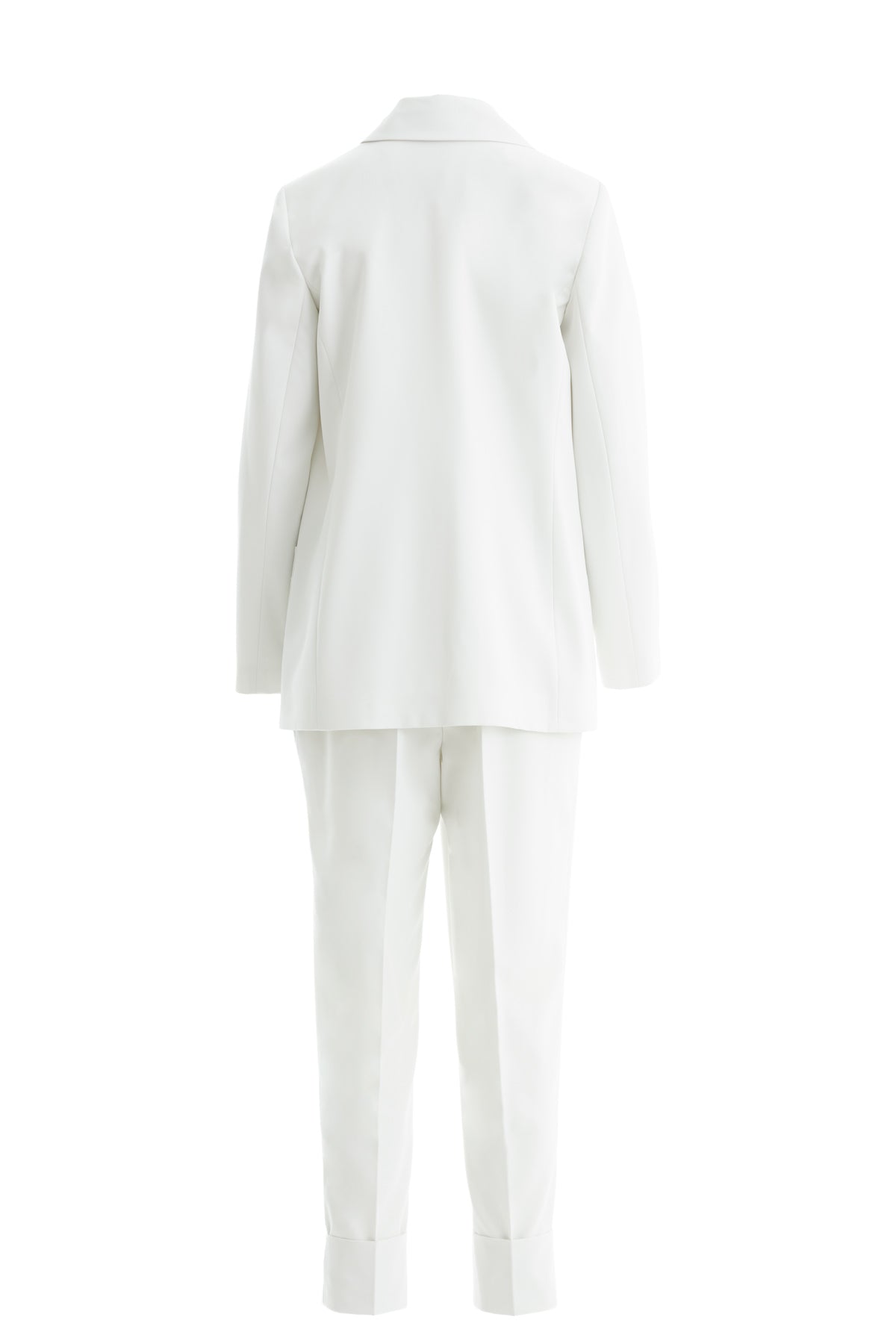 Ecru Single-Button Blazer Suit