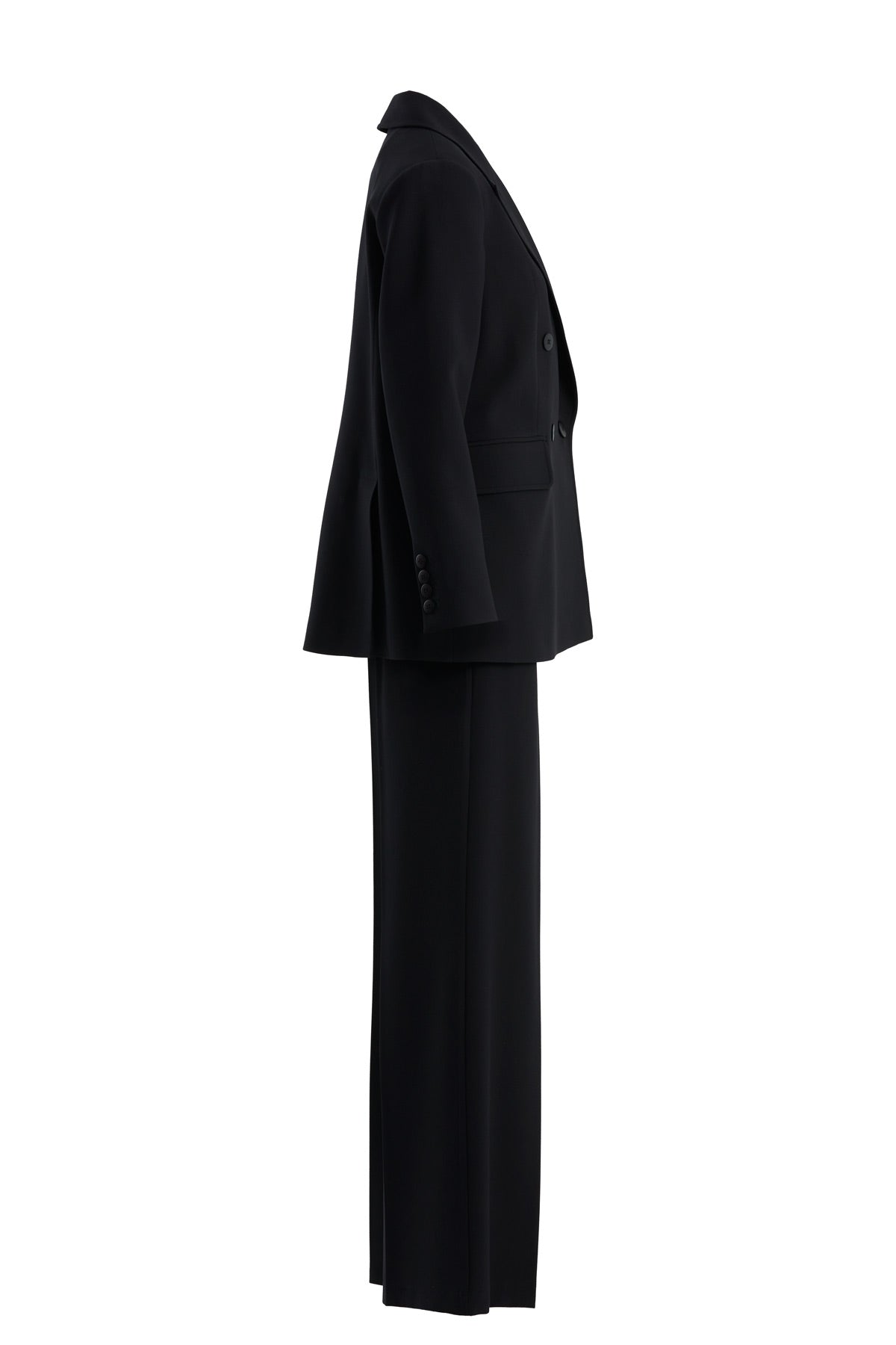 Black Double-Breasted Blazer and Pants Suit
