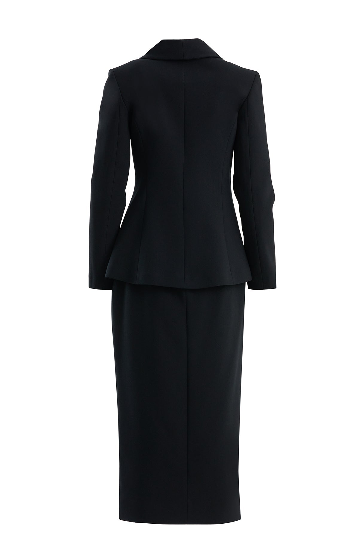 Black Wrap Blazer Skirt Set