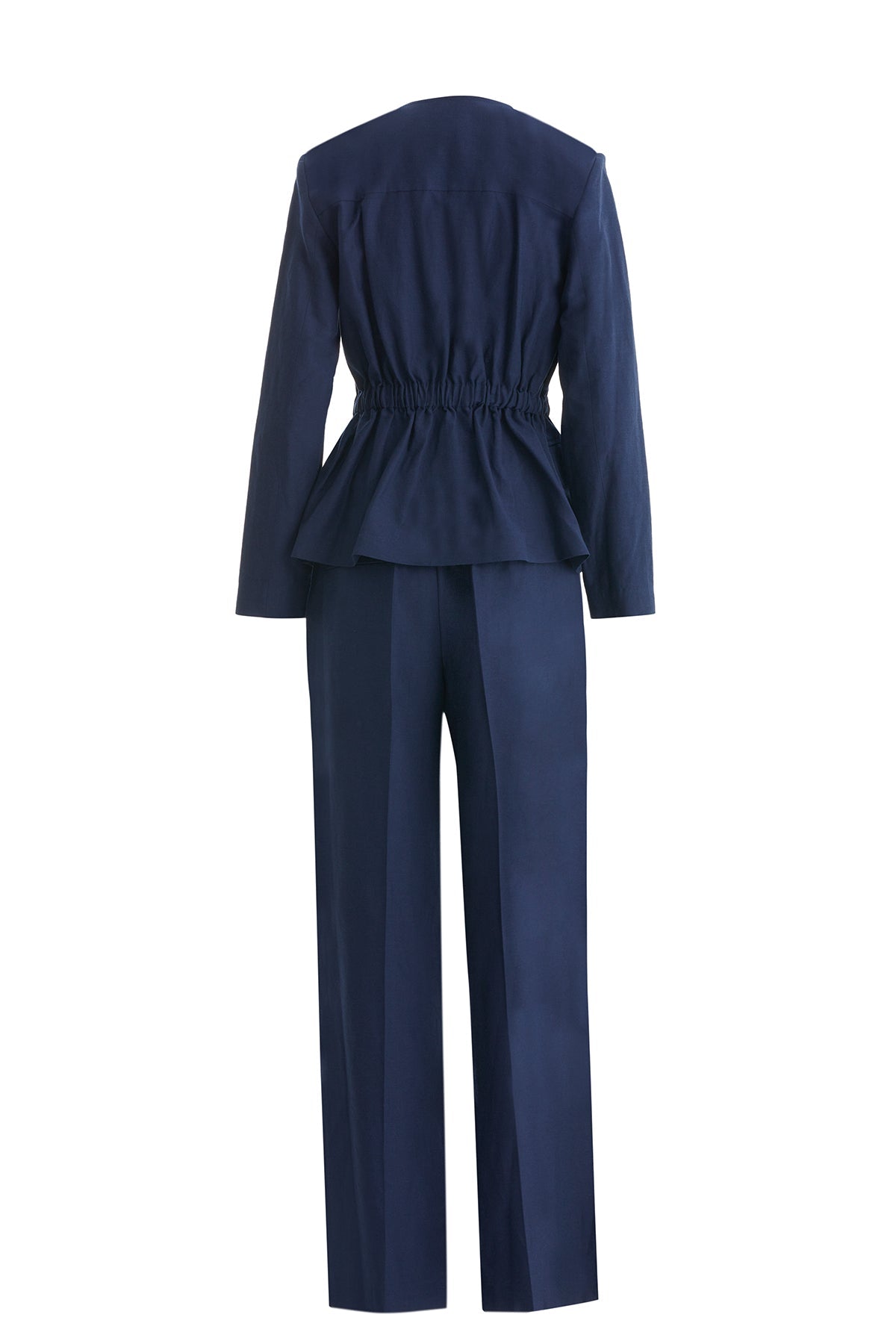 Dark Navy Jacket and Straight-Leg Pants Set
