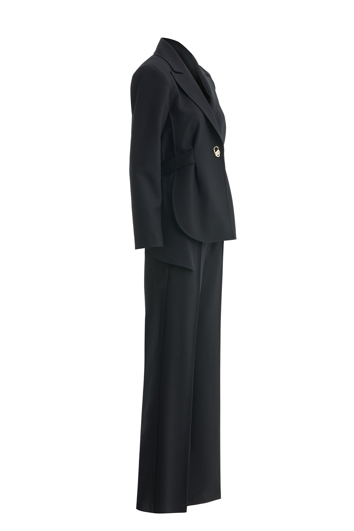 Black Blazer and Straight-Leg Trouser Set