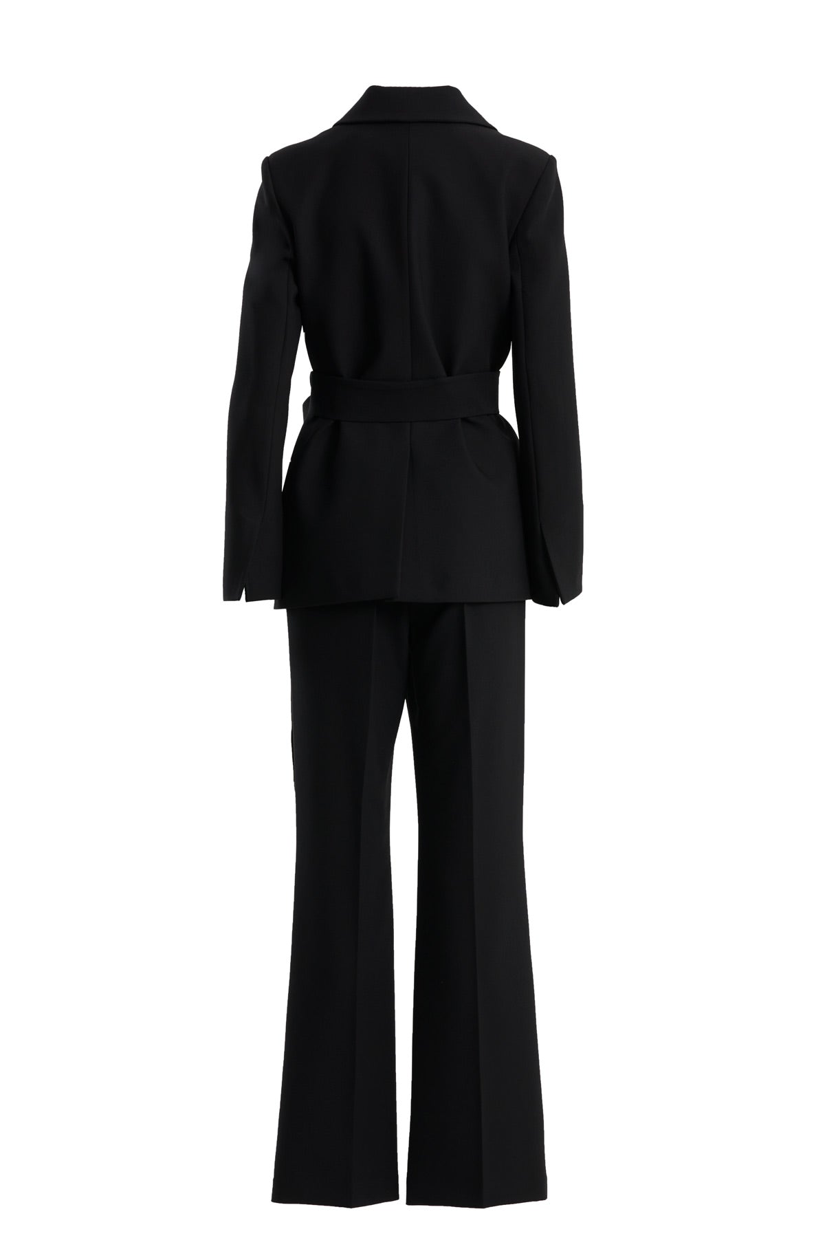 Black Jacket and Straight-Leg Pants Set