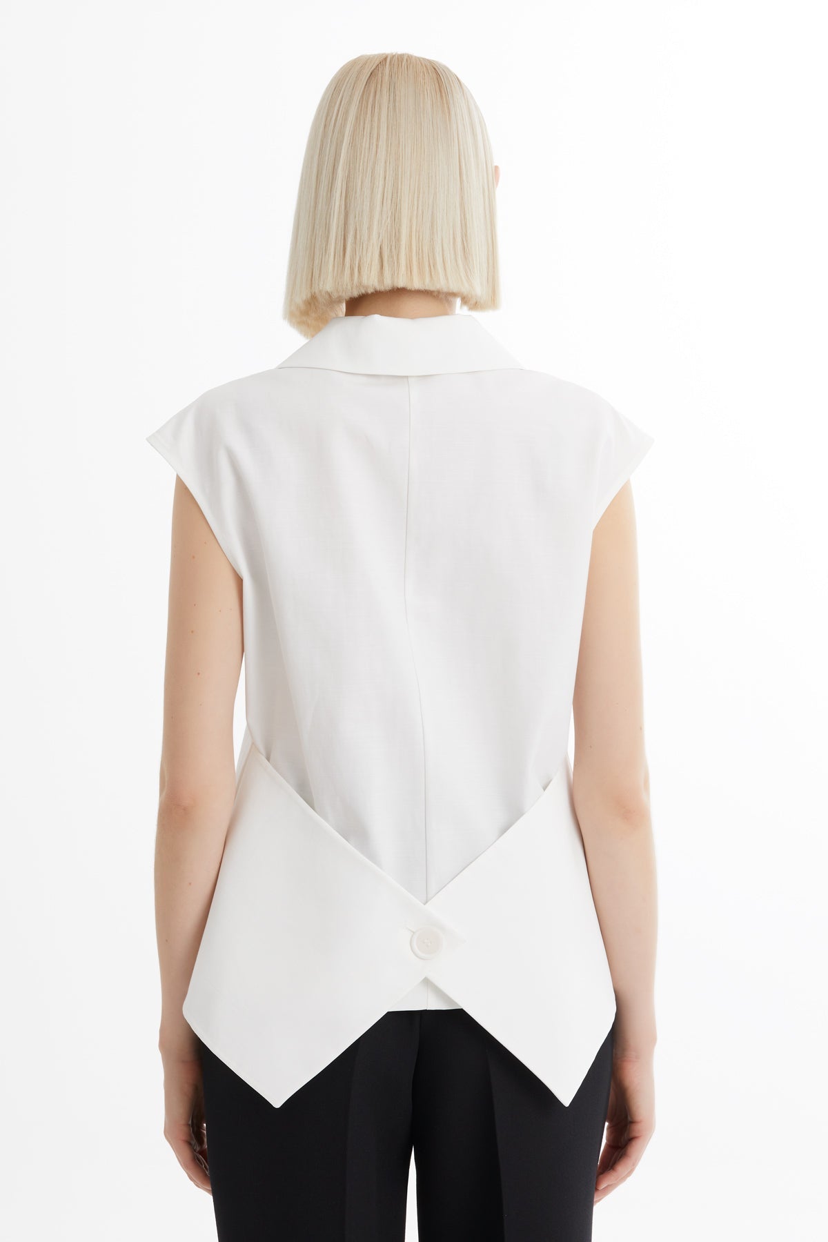 Ecru Shawl Collar Brooch Detail Blouse
