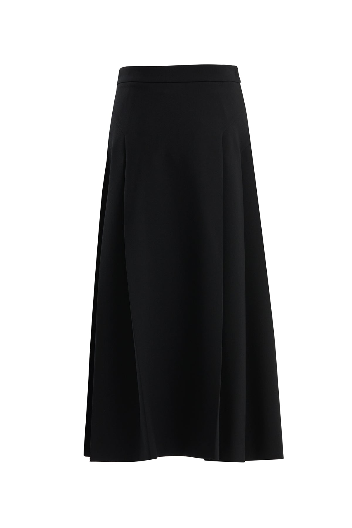 Black Pleated Skirt with Chain Accessory