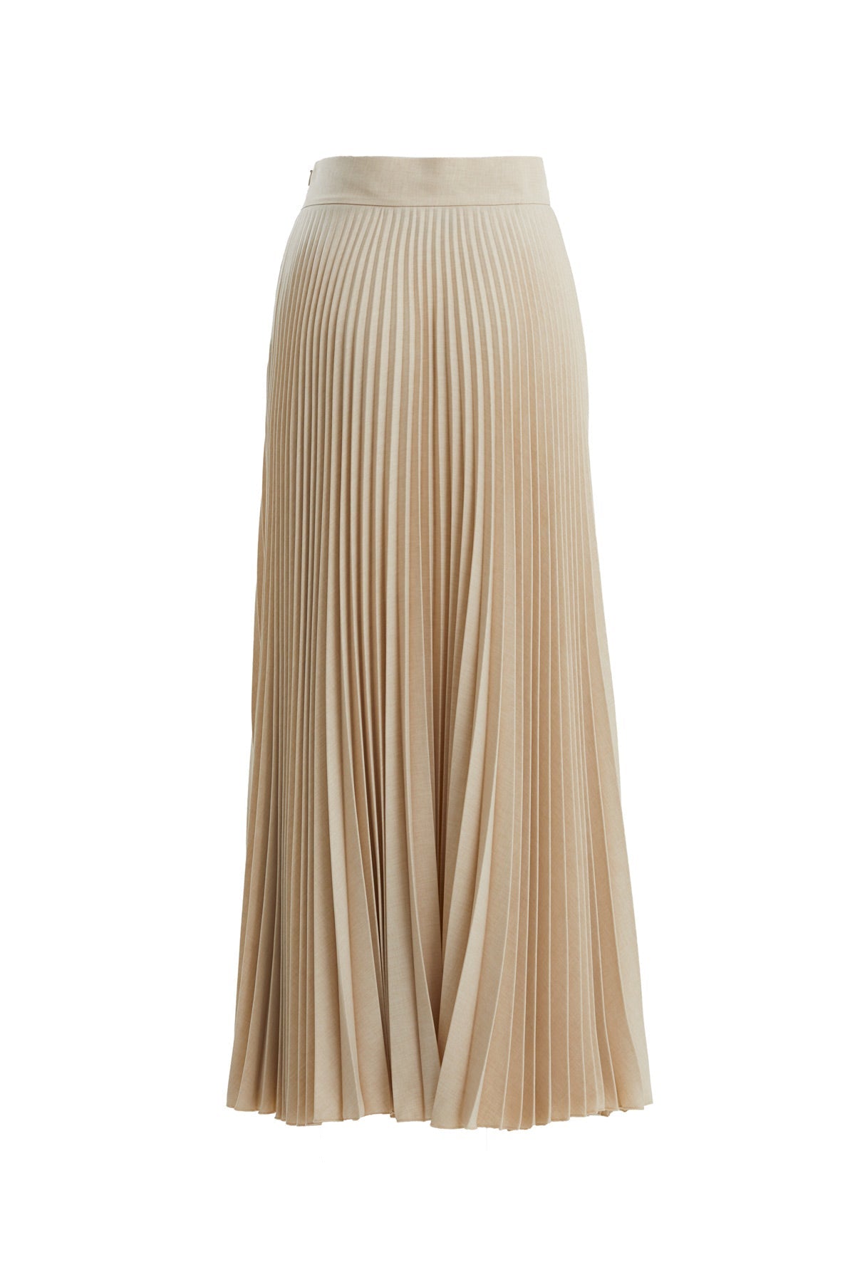 Beige Lined Pleated Skirt